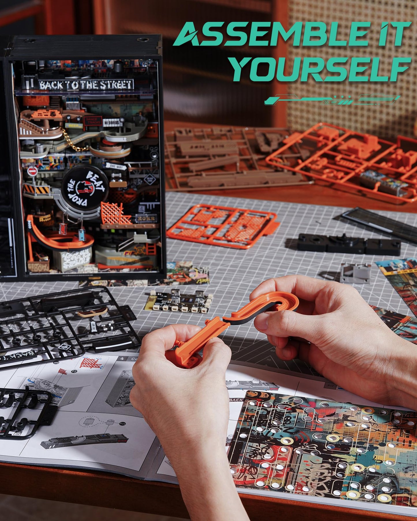 ROKR Marble Run MR03S: Mechanical 3D Puzzle Kit for Adults & Teens – Hip-Hop Street