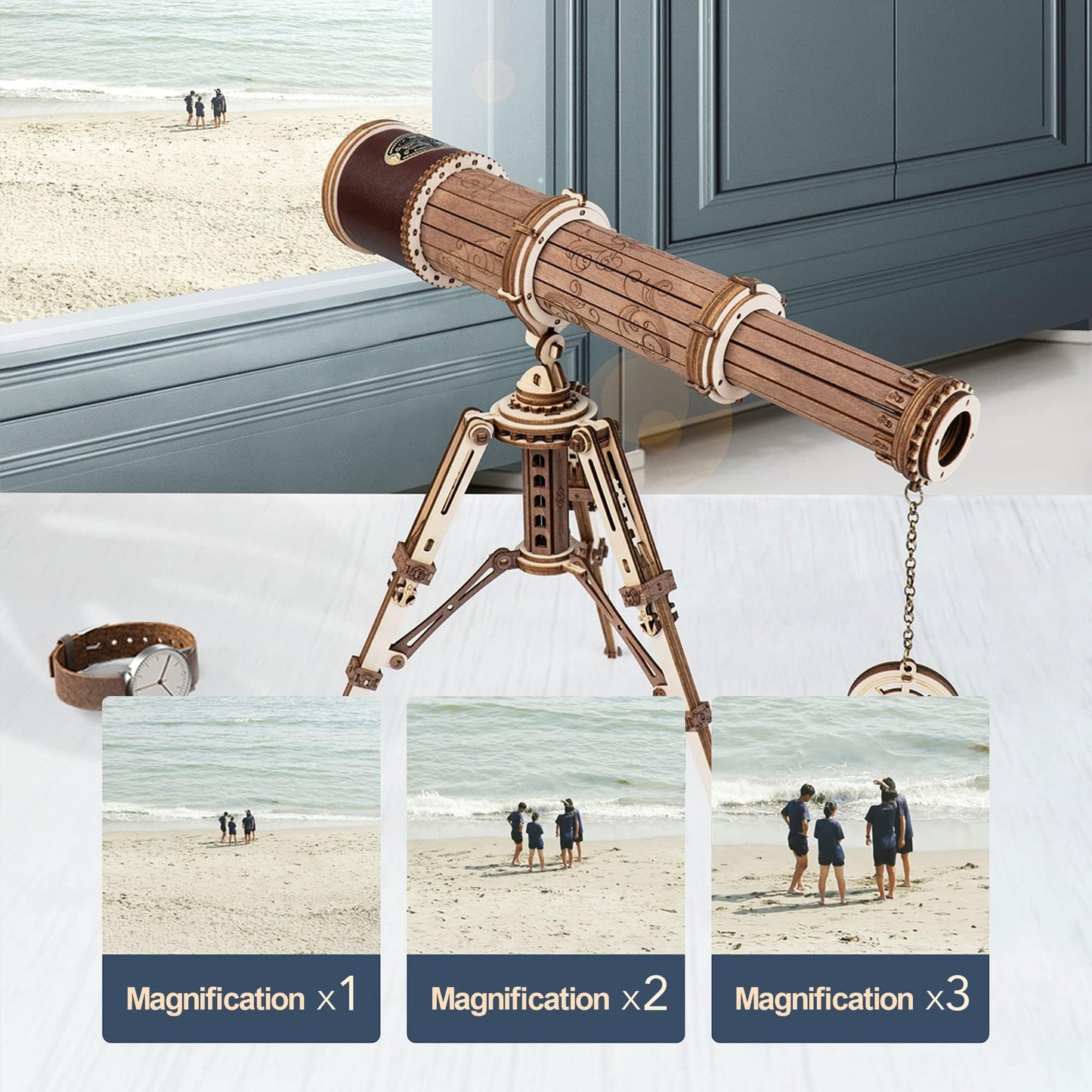 ROKR 3D Wooden Puzzles — DIY Model Kits for Adults With Monocular Telescope