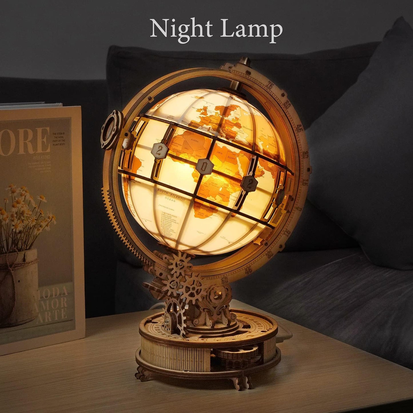 ROKR 3D Wooden Globe Puzzle with LED — 180 Pieces