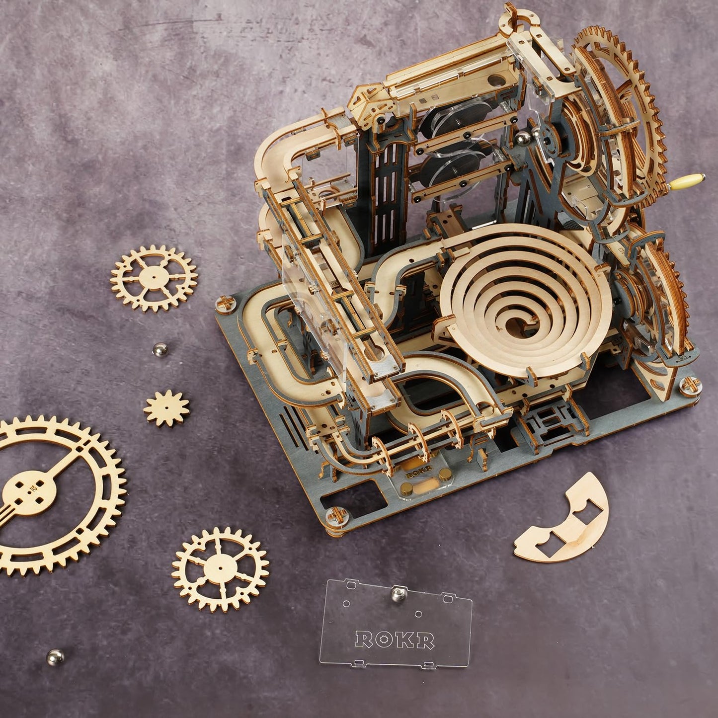 ROKR 3D Wooden Marble Run Puzzle for Adults – Marble Night City Model LGA01
