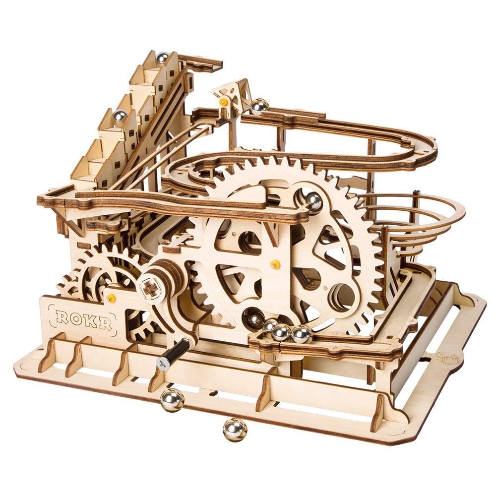 ROKR 3D Wooden Marble Run Set – Mechanical Puzzle Kit for Adults | DIY Roller Coaster Toy