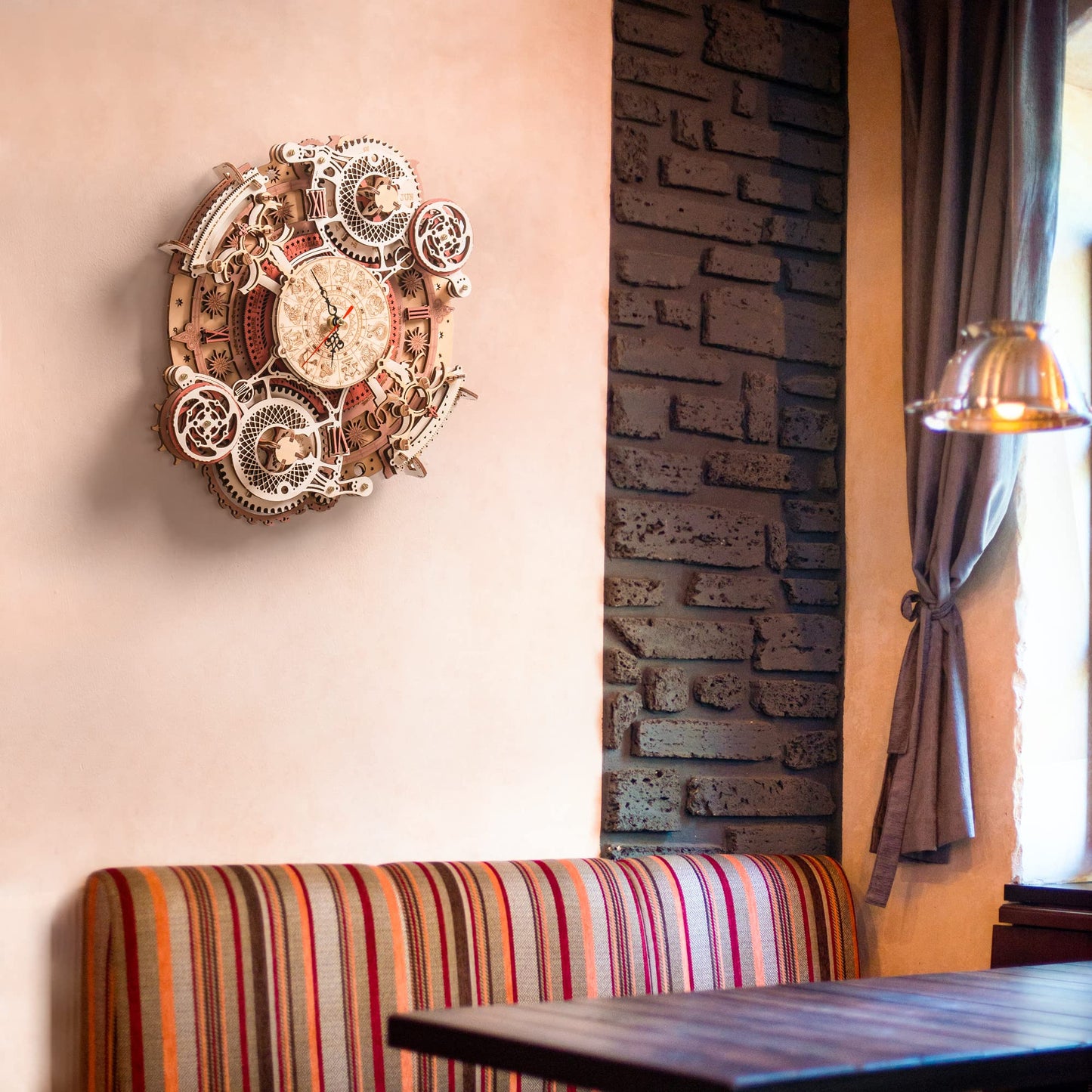 ROKR 3D Wooden Puzzles for Adults - Zodiac Wall Clock Kit & Steampunk Design