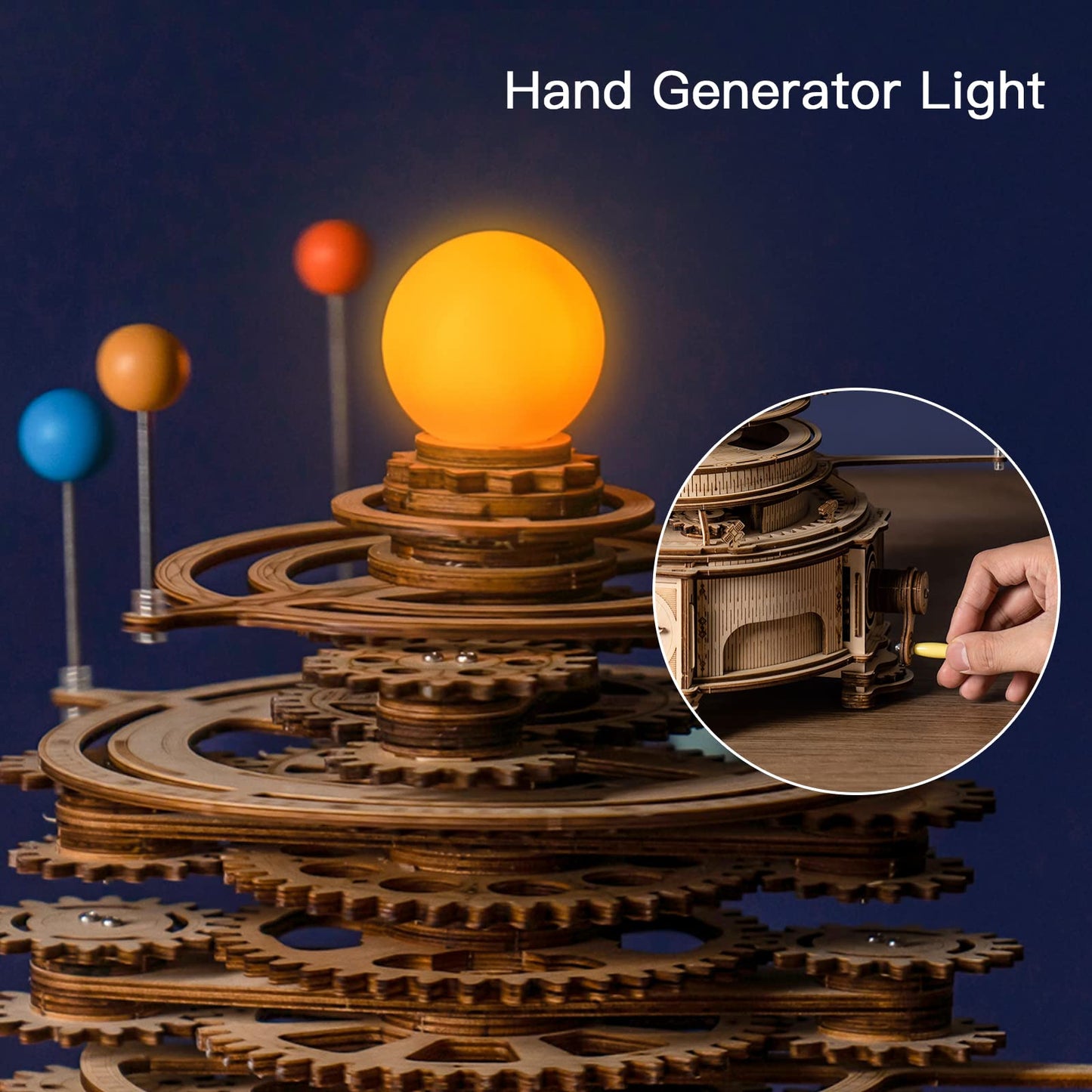 ROKR 3D Wooden Puzzles for Adults - Huge Orrery Model | Mechanical Solar System Puzzle Kit
