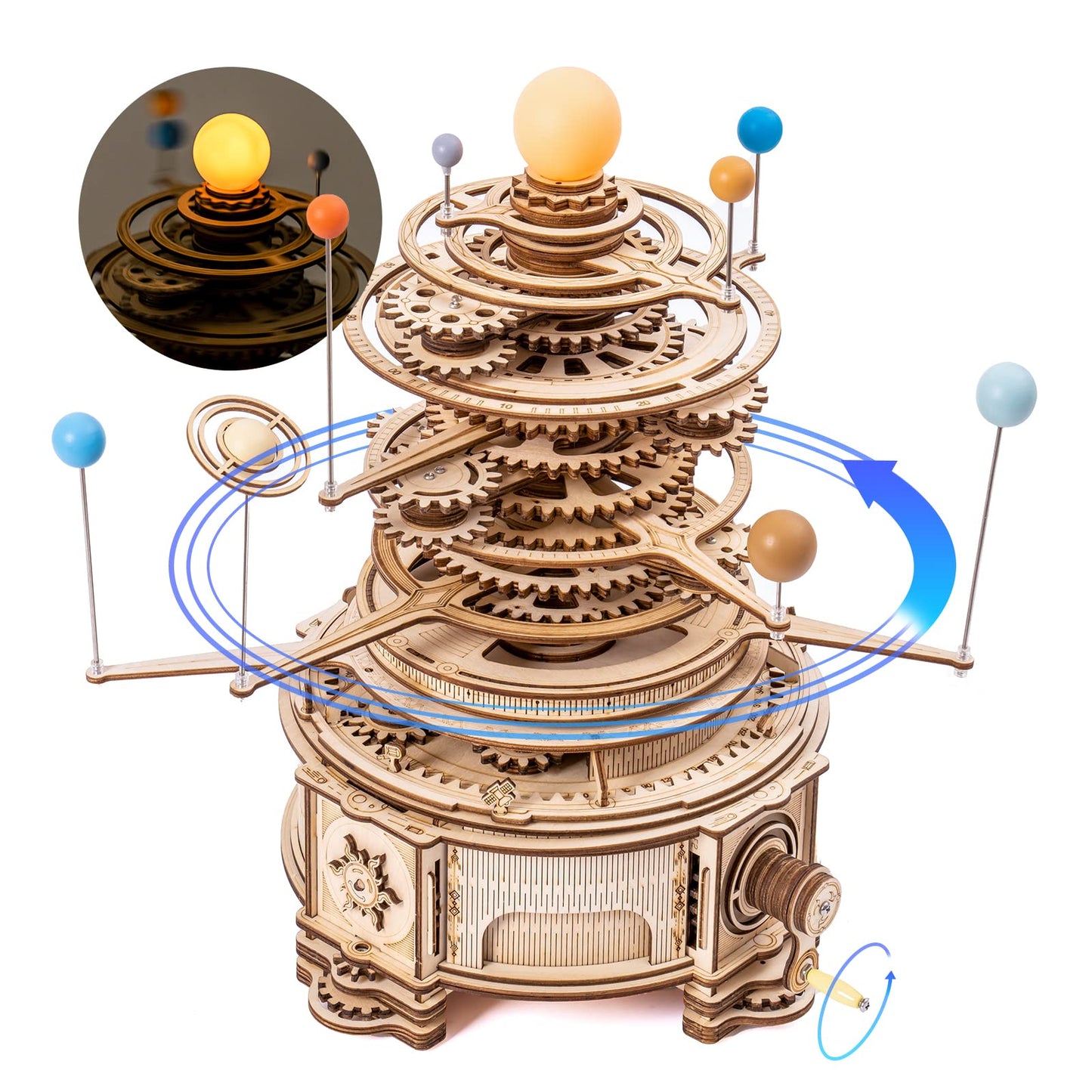 ROKR 3D Wooden Puzzles for Adults - Huge Orrery Model | Mechanical Solar System Puzzle Kit