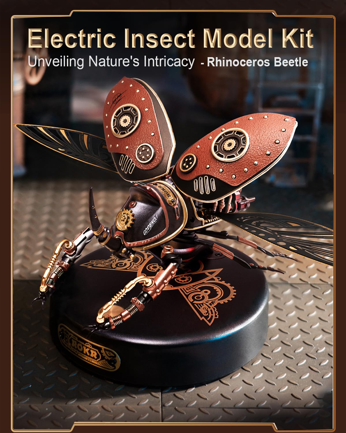 ROKR 3D Puzzles for Adults - Electric Rhinoceros Beetle Metal Model Kit