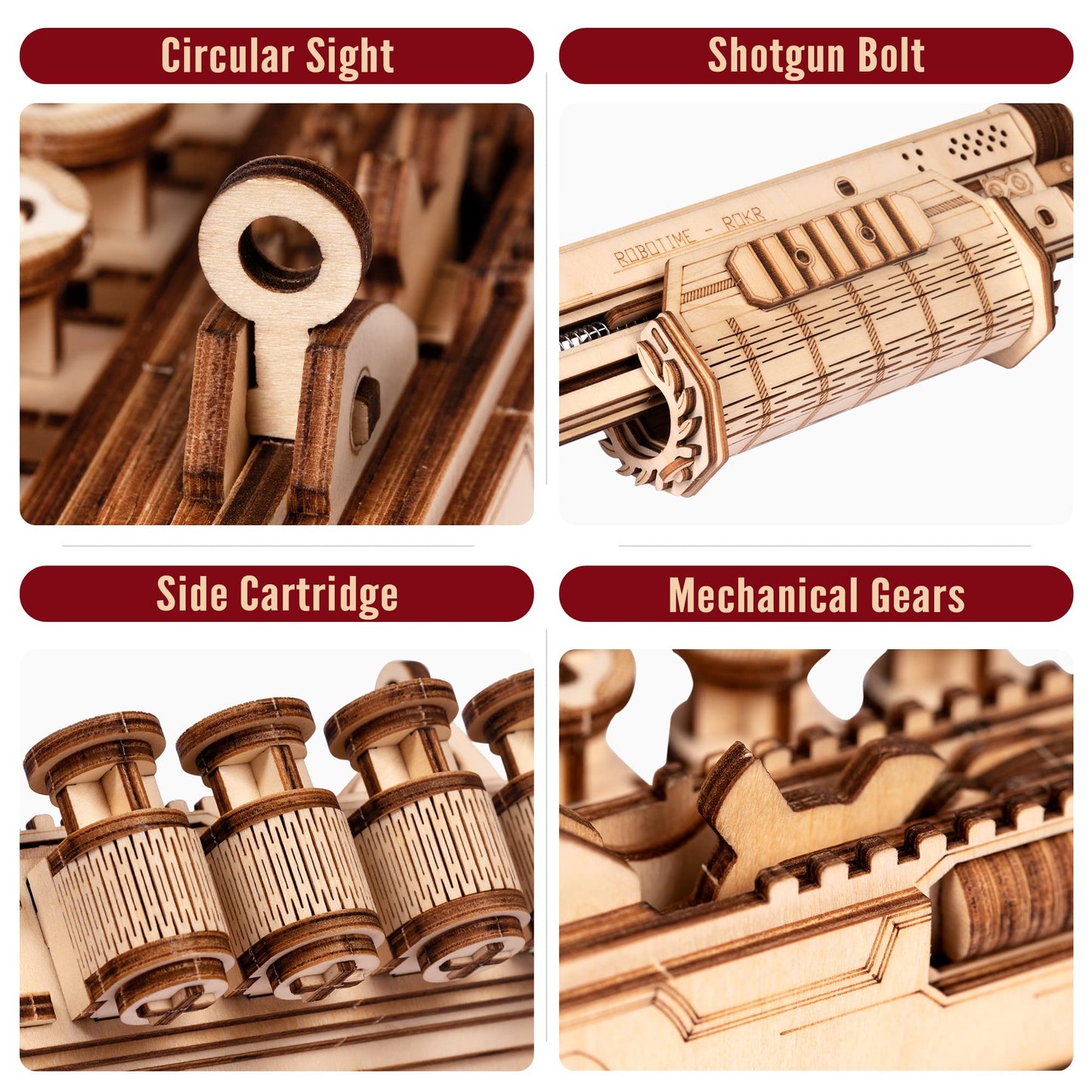 ROKR 3D Wooden Puzzle Rubber Band Gun Kit for Adults – Build, Play, Collect