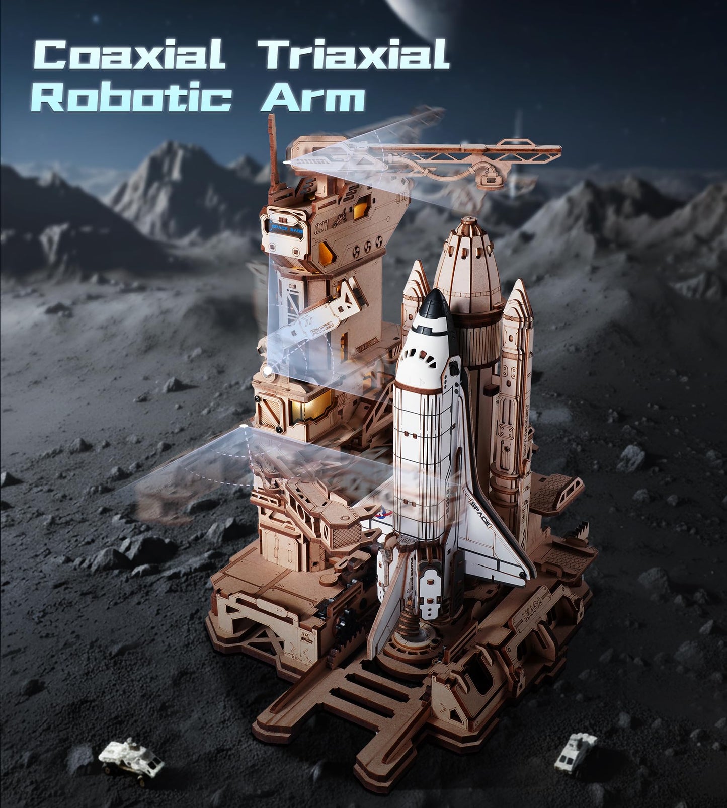 ROKR Space Shuttle Model 1:420 – Motorized Launch Base, LED Effects, 3D Puzzle Kit