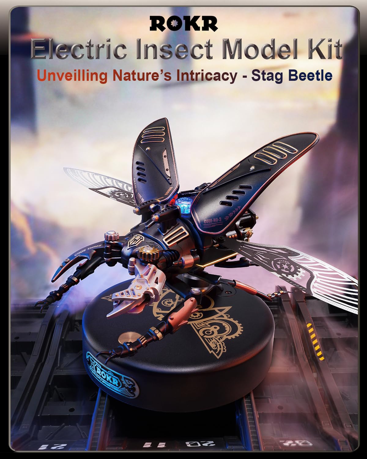 ROKR 3D Puzzles for Adults: Electric Insect Metal Model Kit — Stag Beetle