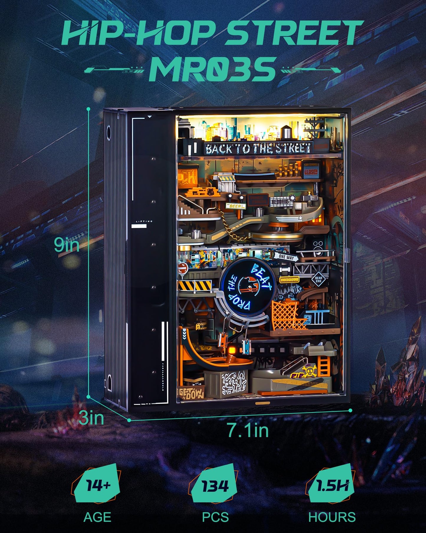 ROKR Marble Run MR03S: Mechanical 3D Puzzle Kit for Adults & Teens – Hip-Hop Street
