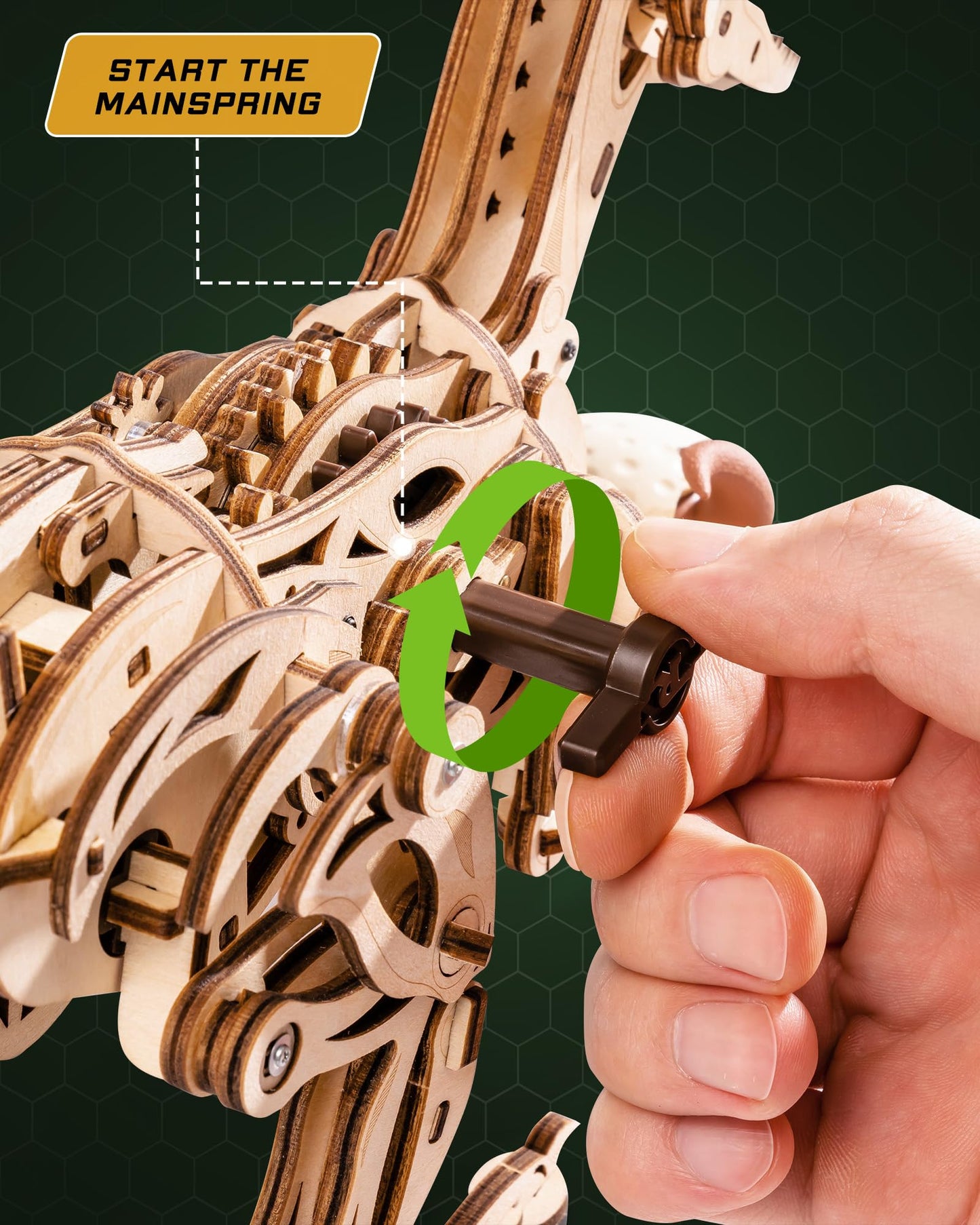 ROKR Velociraptor 3D Puzzle Kit – 106-Piece Wooden Model for Adults & Teens
