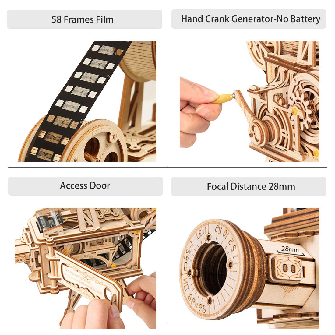 ROKR 3D Wooden Puzzle for Adults - Vitascope Model Building Kit | Vintage Projector Craft