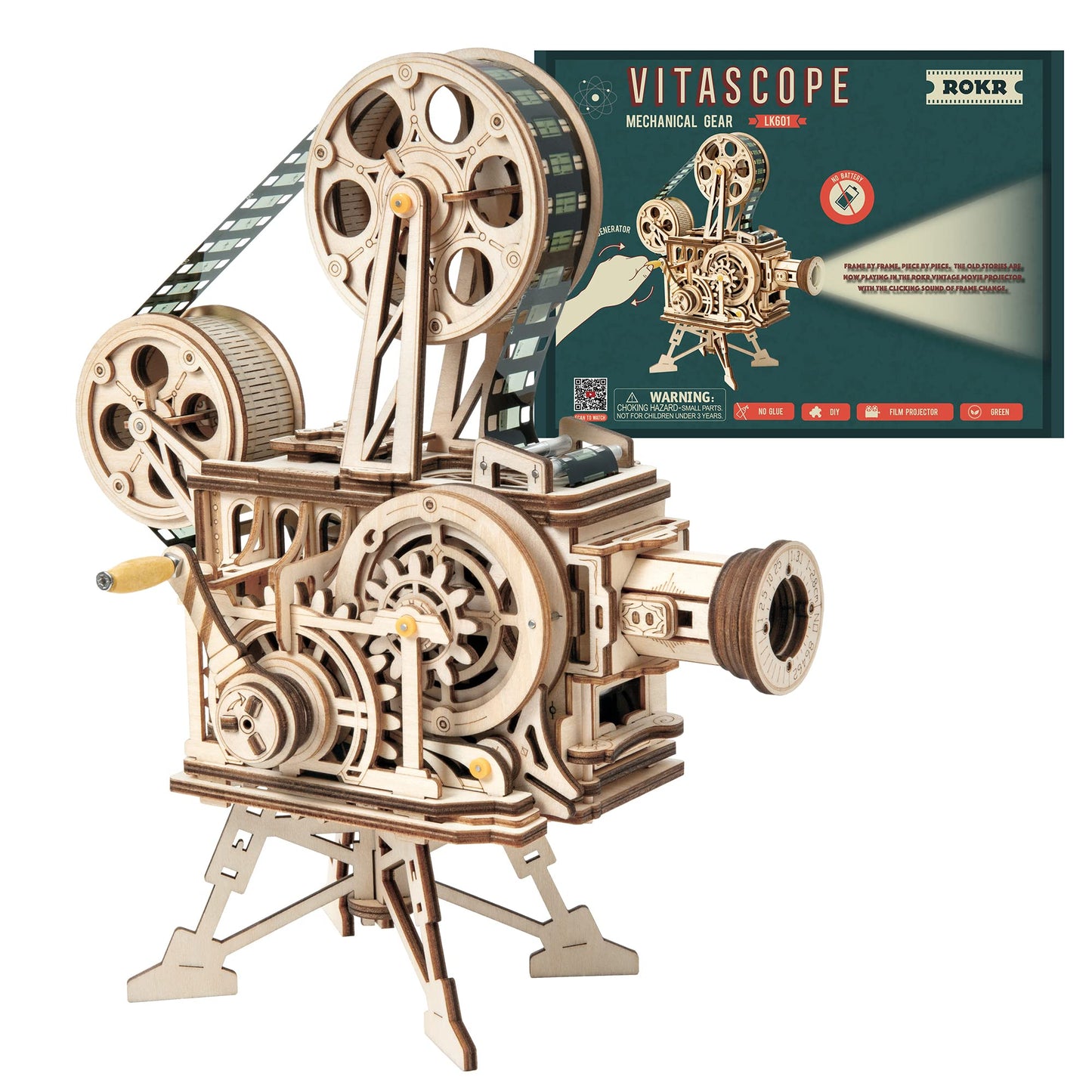 ROKR 3D Wooden Puzzle for Adults - Vitascope Model Building Kit | Vintage Projector Craft