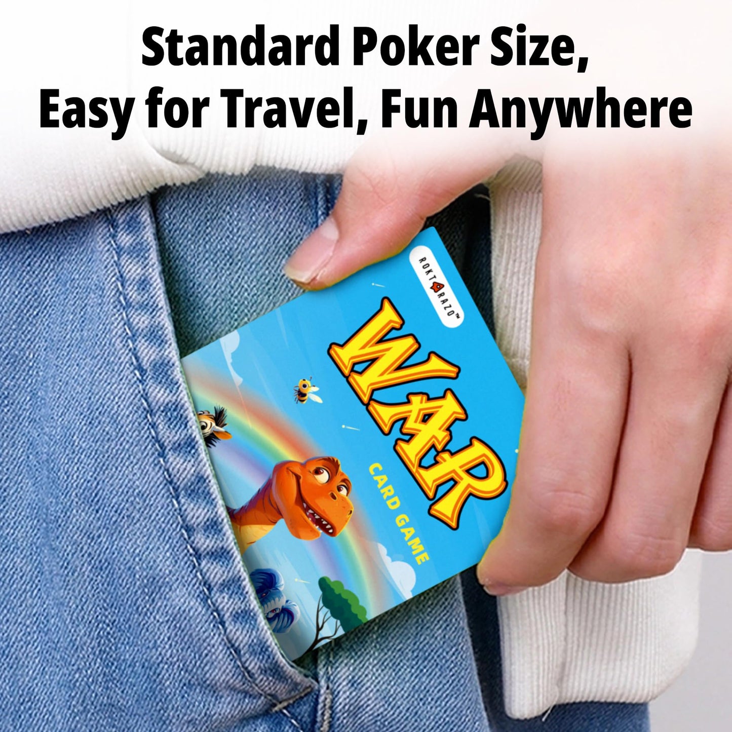 rokt&razo Upgraded Kids Card Games Pack — 6 Decks, 54 Cards Each, Portable Family Fun