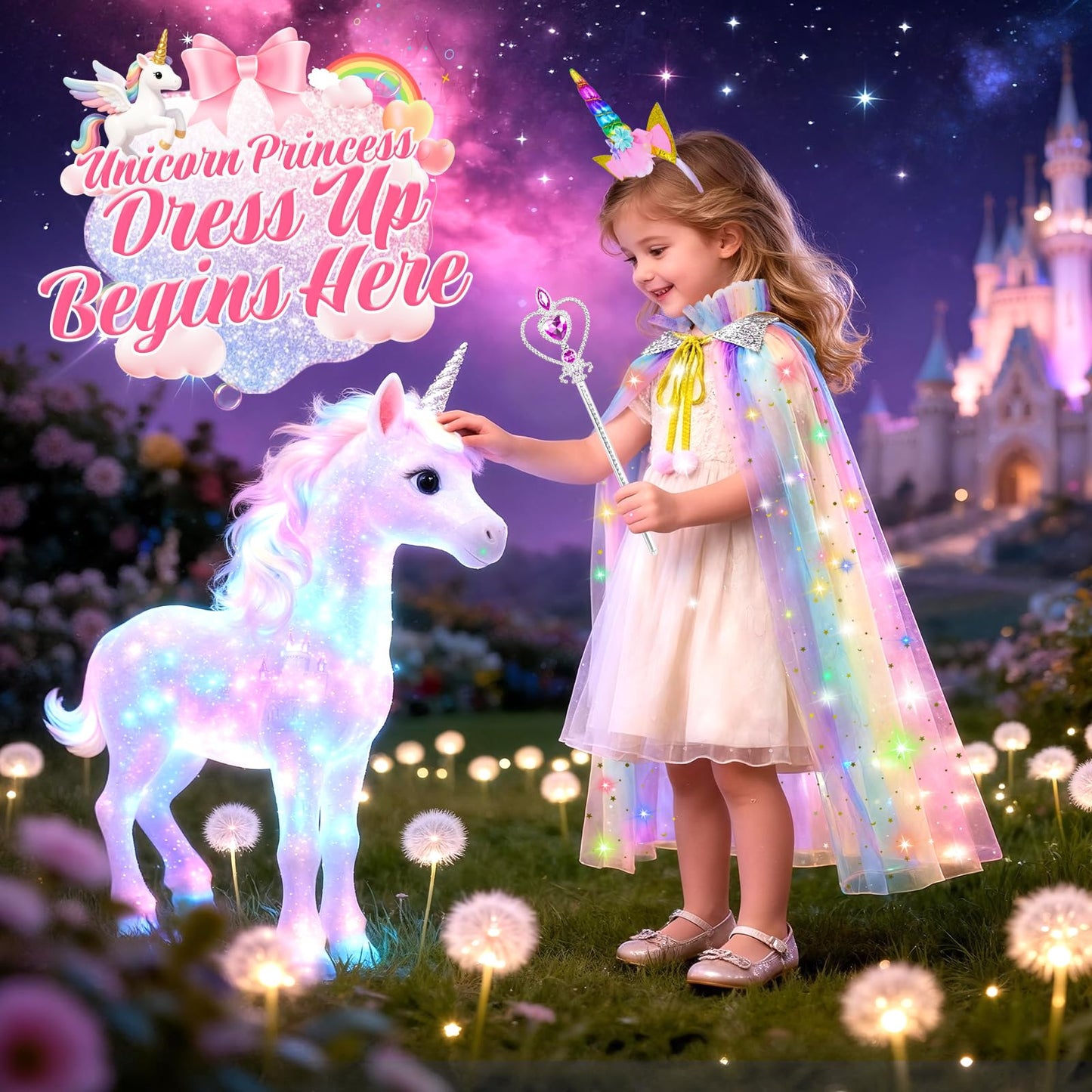 Rolevoria Unicorn Toys for Girls 3–6 | Interactive Walking, Singing Plush Unicorn
