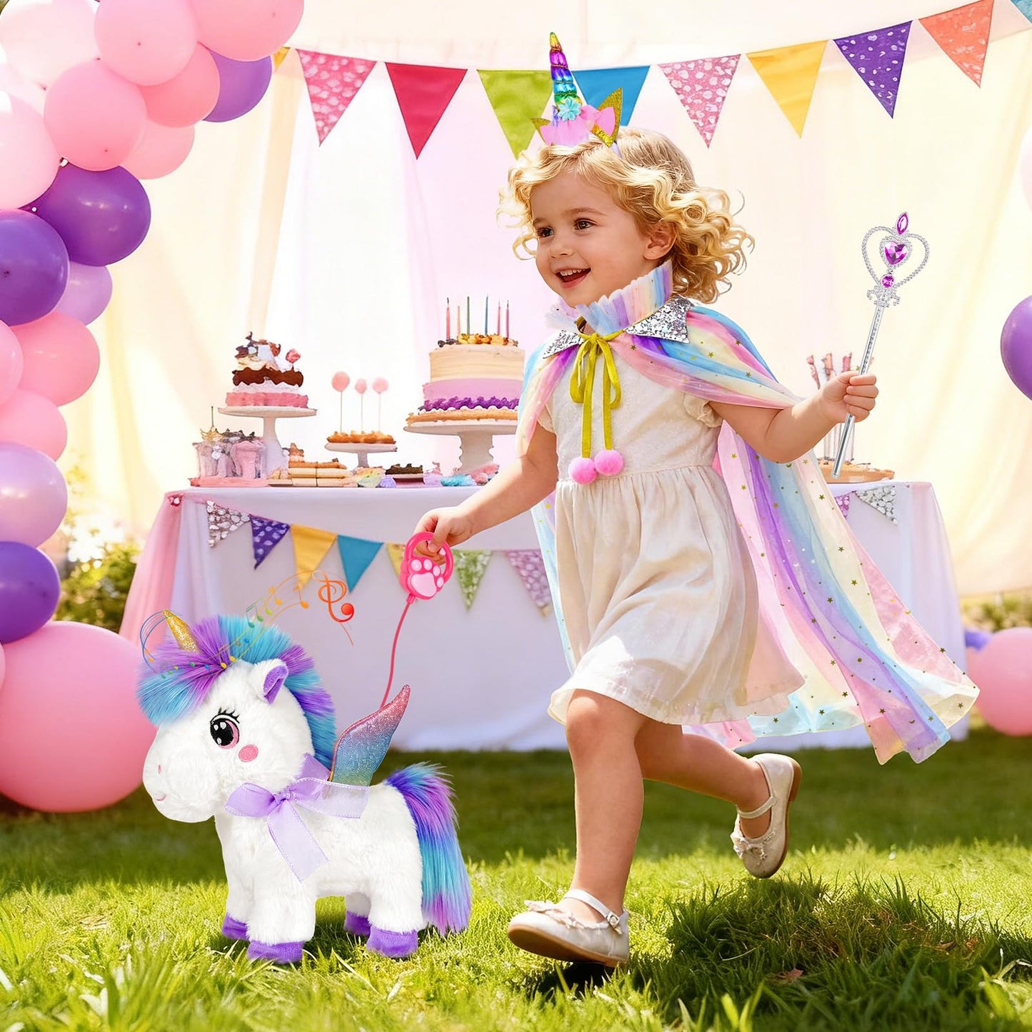 Rolevoria Unicorn Toys for Girls 3–6 | Interactive Walking, Singing Plush Unicorn