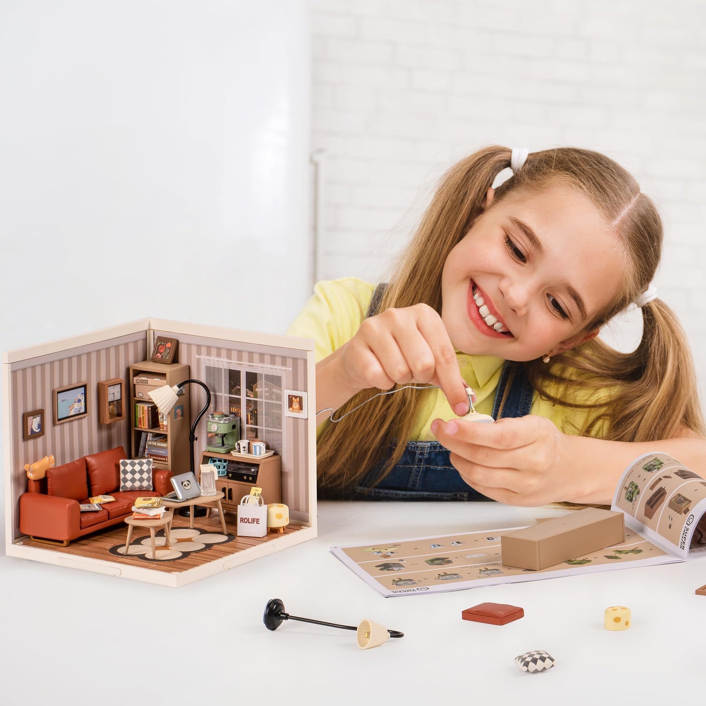 Rolife LED Building Blocks for Adults – 1:24 Miniature House Kits with LED Lighting