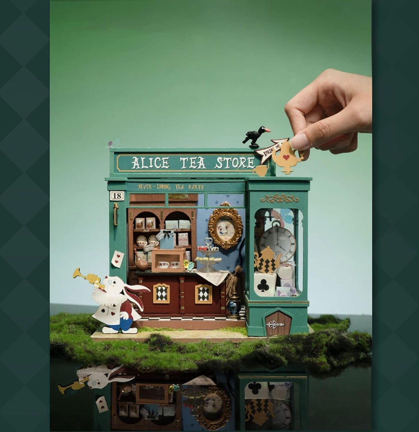 Rolife Alice's Tea Store DIY Miniature House Kit – Buildable Tiny House with Furniture | Gifts for Adults & Teens