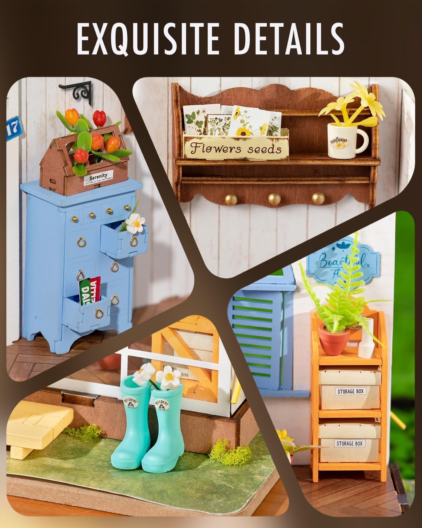 Rolife DIY Miniature Greenhouse Kit for Adults – Easy Build Dollhouse