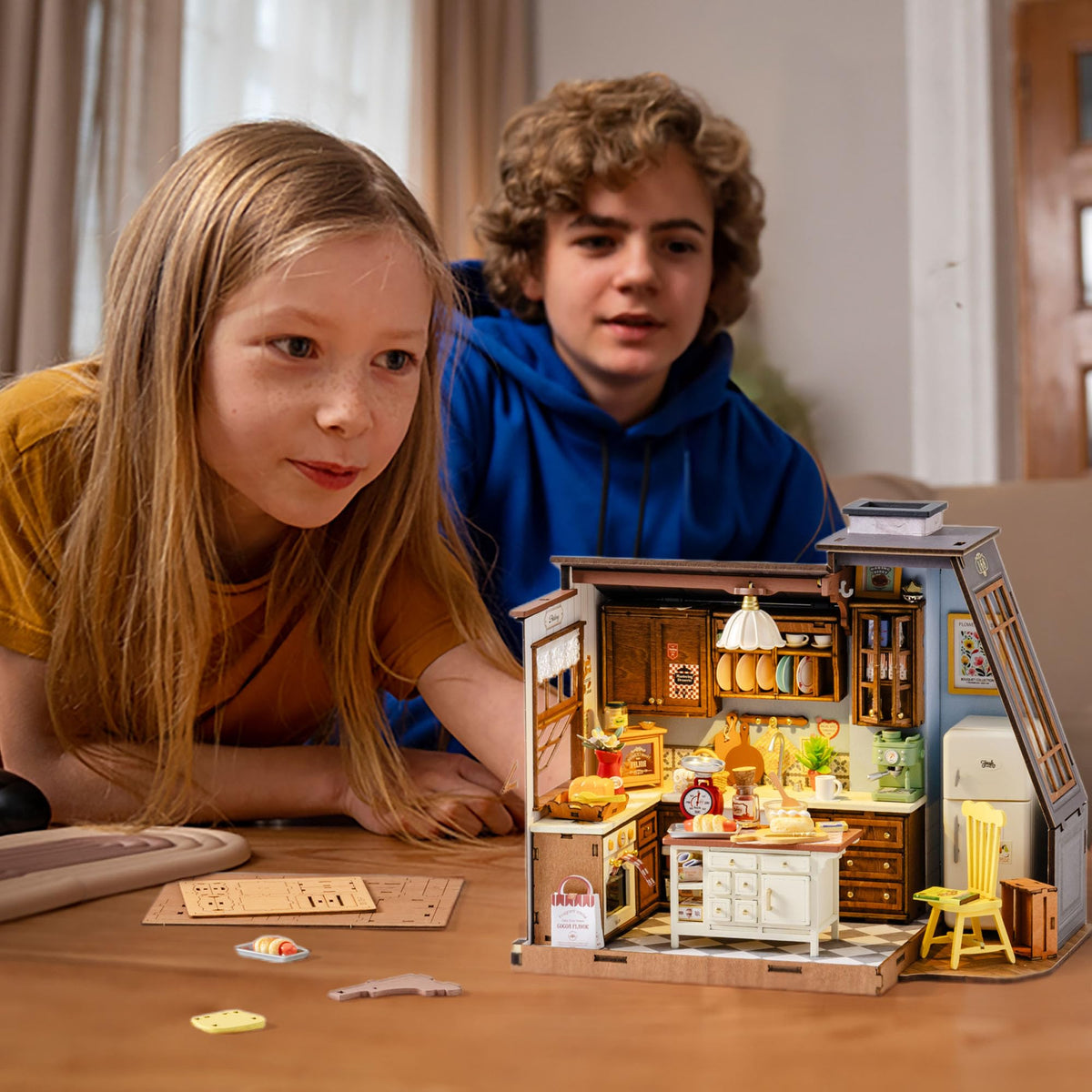 Rolife DIY Miniature House Kit for Adults – Tiny Wooden Dollhouse with European Kitchen