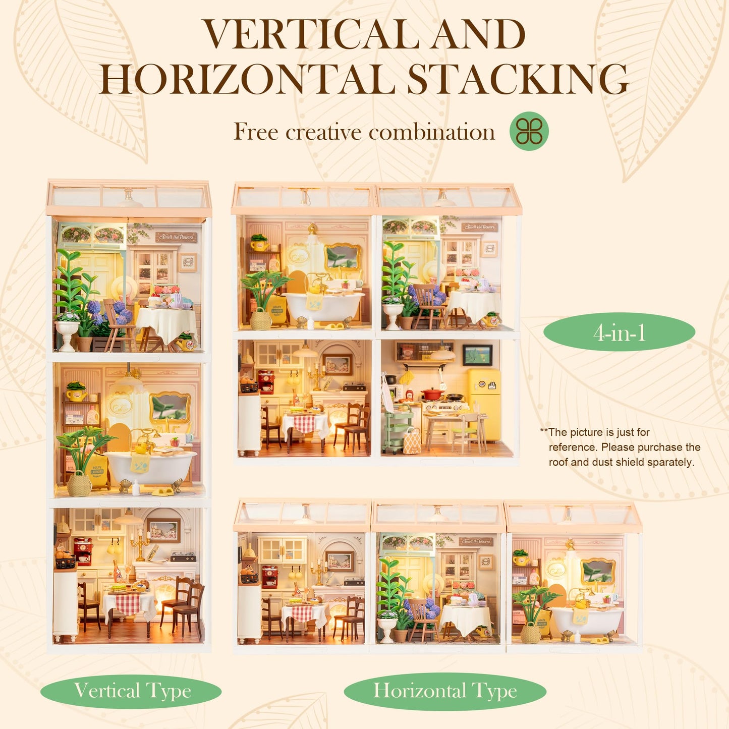 Rolife Blooming Tea Garden Miniature House Kit – Creative DIY Blocks for Teens & Adults