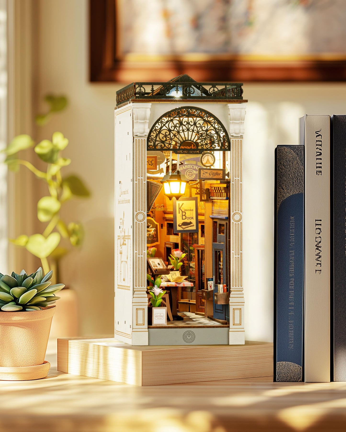Rolife DIY Book Nook Kits for Adults – 3D Wooden Puzzle Diorama & Decorative Bookends (Arcade Theme)