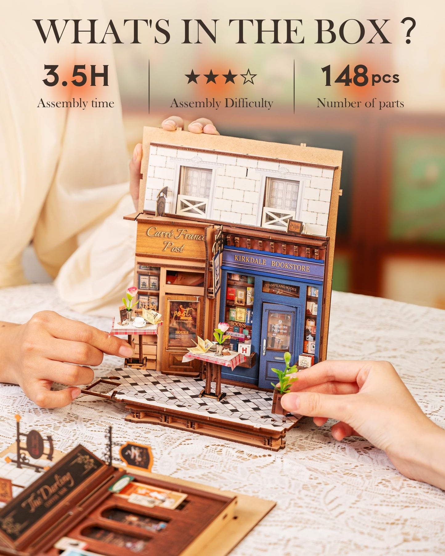 Rolife DIY Book Nook Kits for Adults – 3D Wooden Puzzle Diorama & Decorative Bookends (Arcade Theme)
