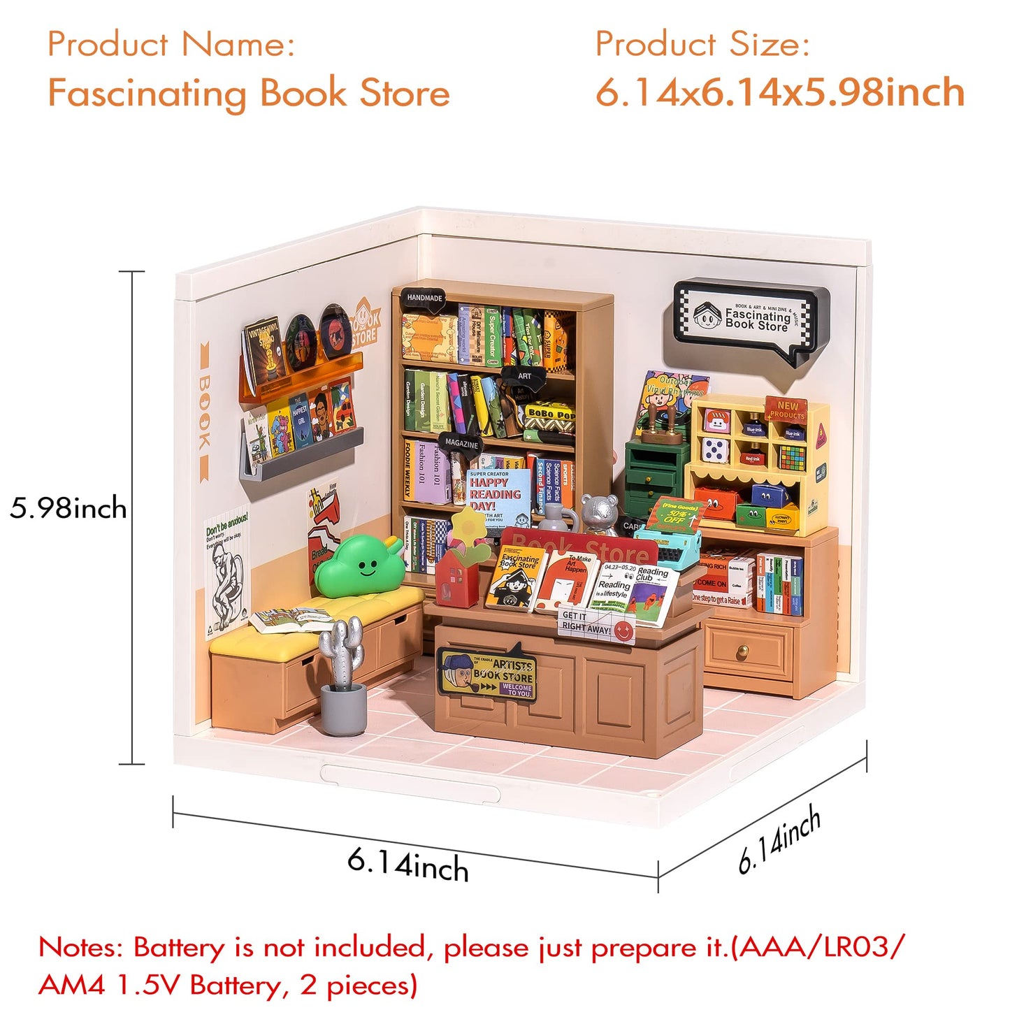 Rolife LED Building Blocks for Adults | 1:24 Dollhouse Kit with LED Lights
