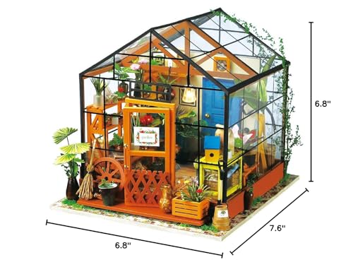 Rolife Cathy’s Flower House — 1/18 Greenhouse DIY Kit with LED Lights