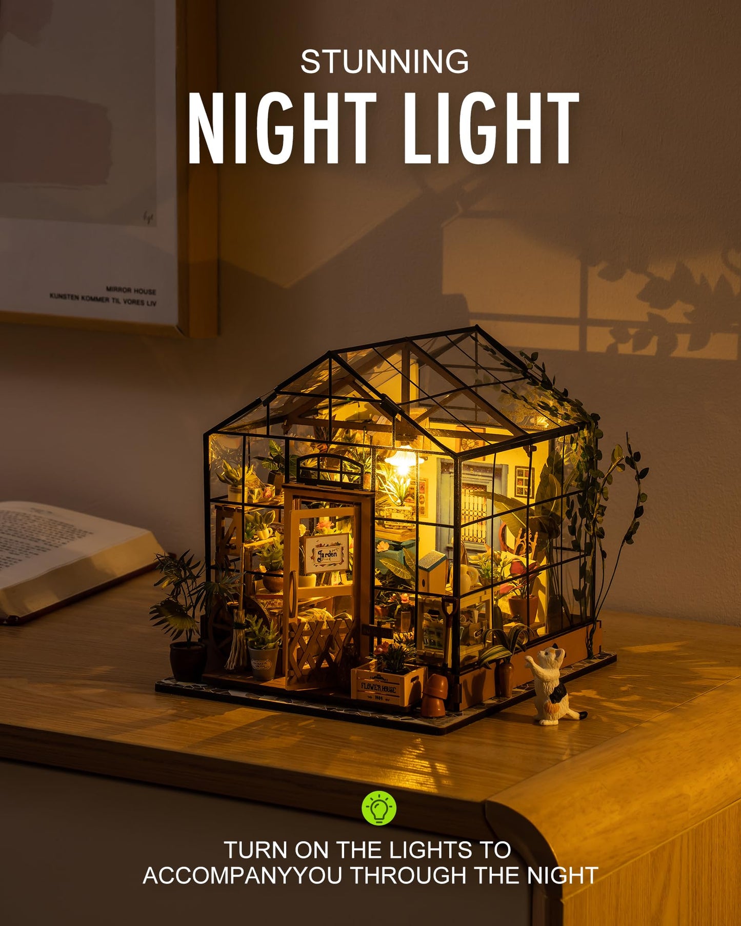 Rolife Cathy’s Greenhouse Miniature Kit – DIY Tabletop Decor & Gift Idea