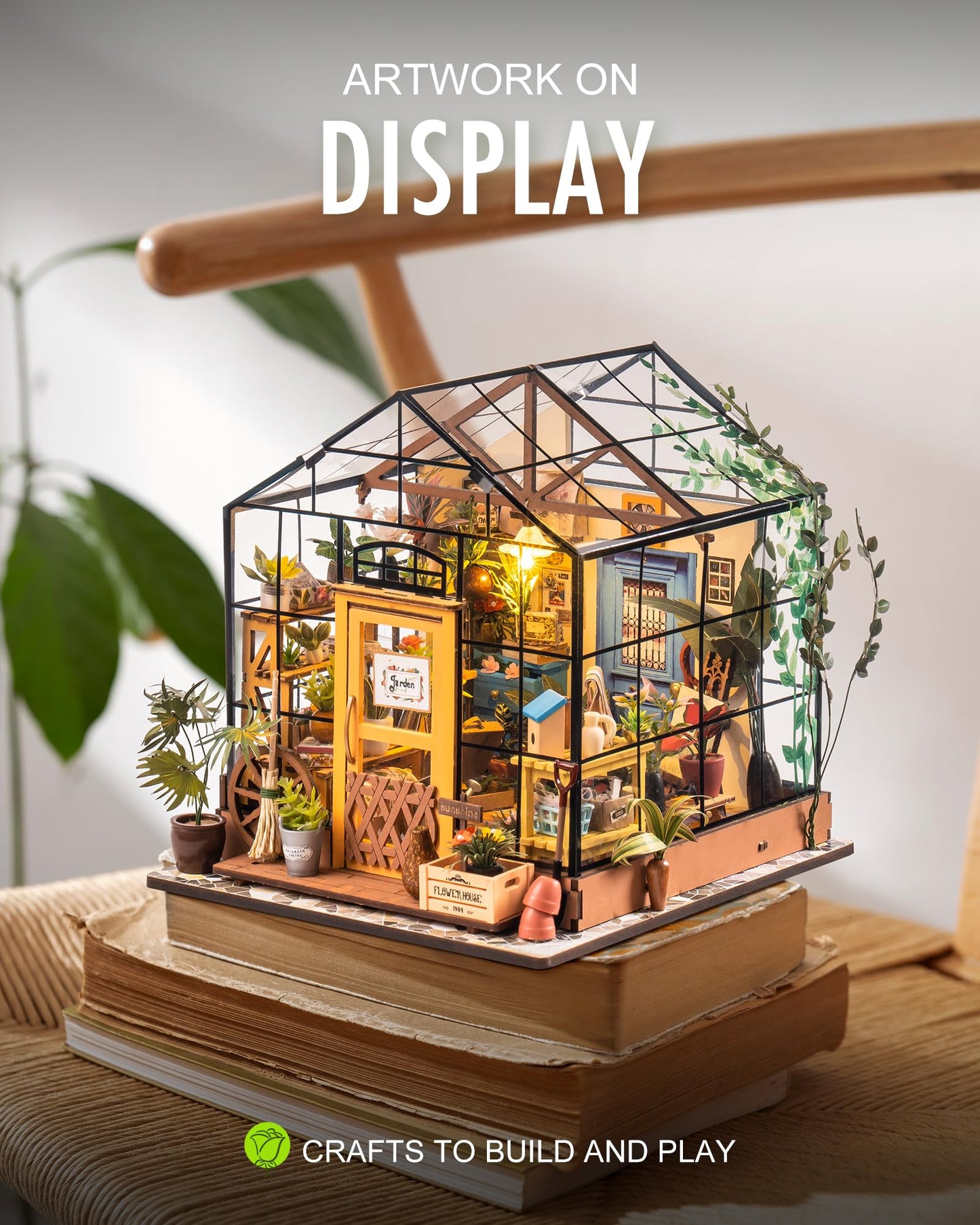 Rolife Cathy’s Greenhouse Miniature Kit – DIY Tabletop Decor & Gift Idea