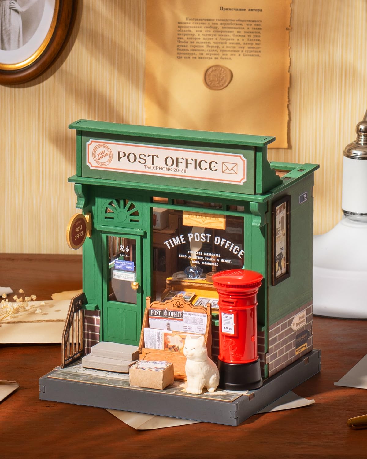 Rolife Century Post Office Miniature Kit – Detailed DIY Dollhouse by Rolife
