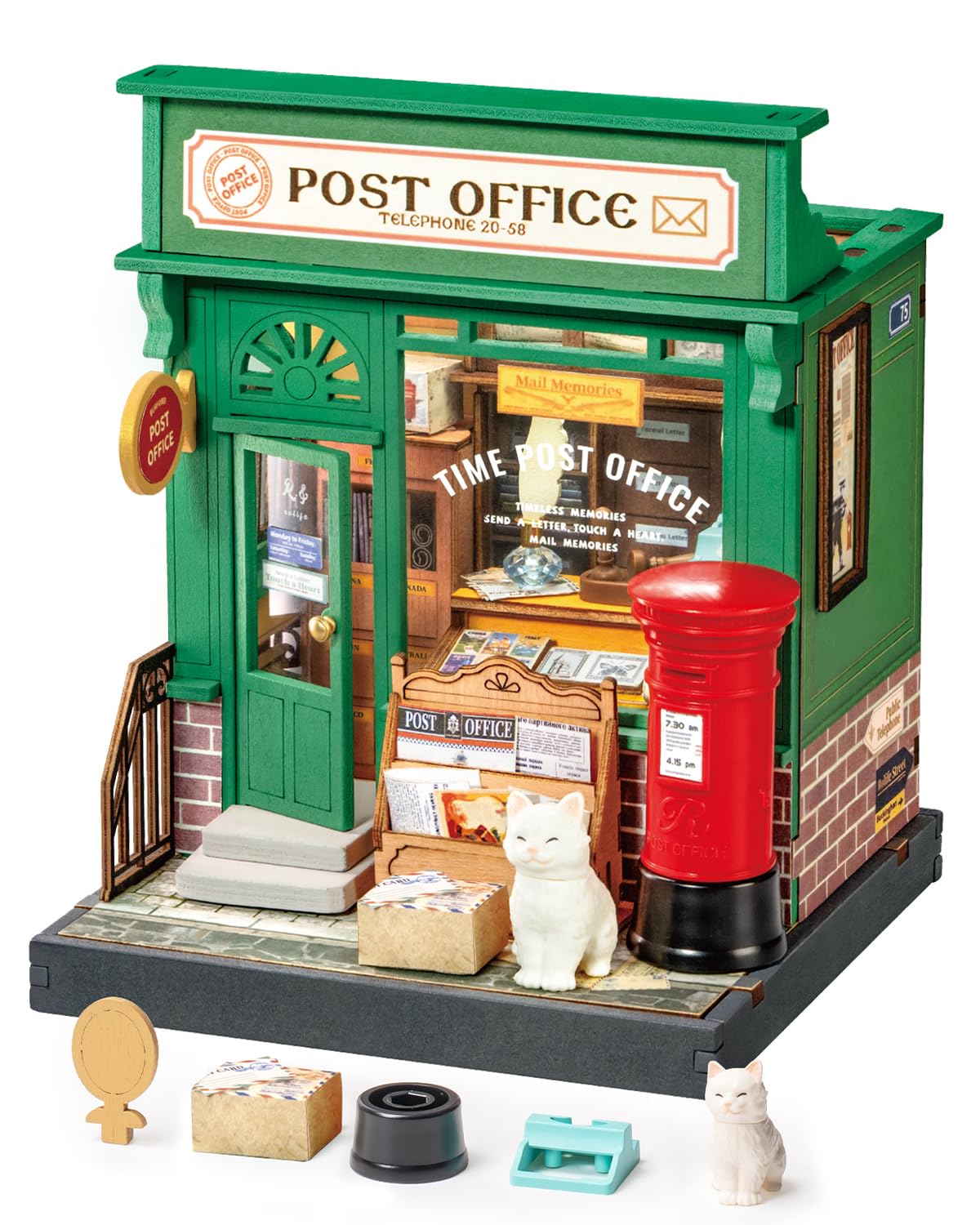 Rolife Century Post Office Miniature Kit – Detailed DIY Dollhouse by Rolife