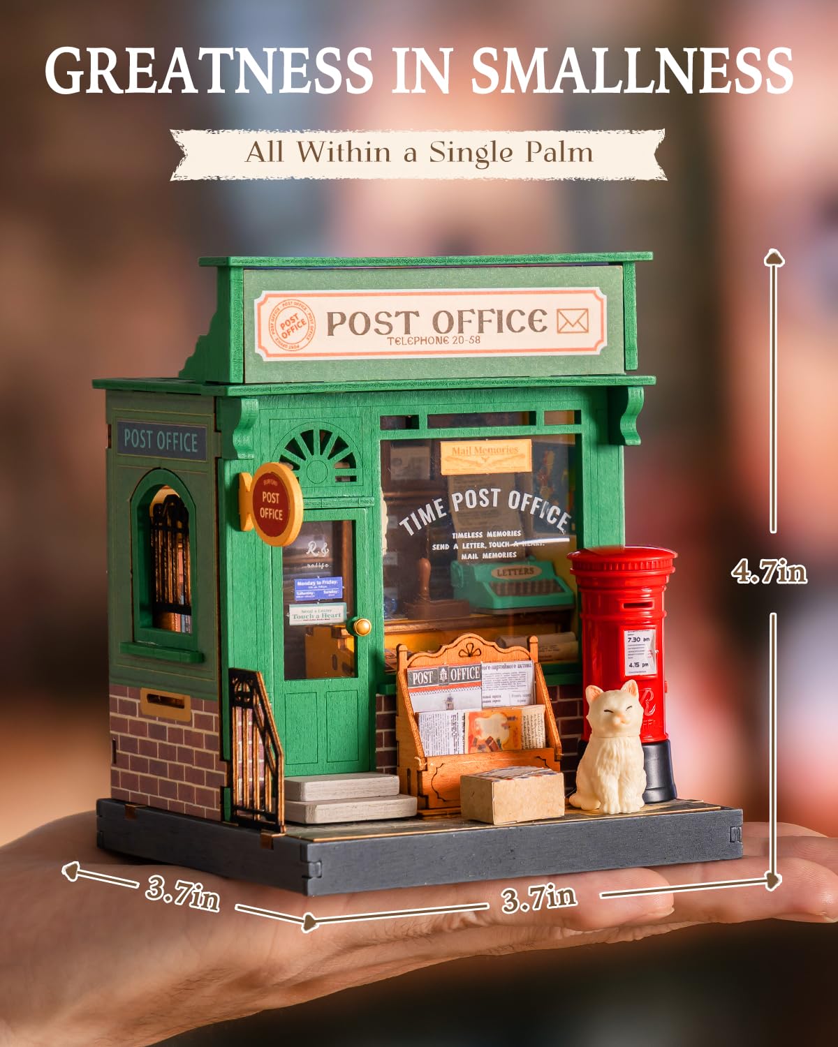 Rolife Century Post Office Miniature Kit – Detailed DIY Dollhouse by Rolife