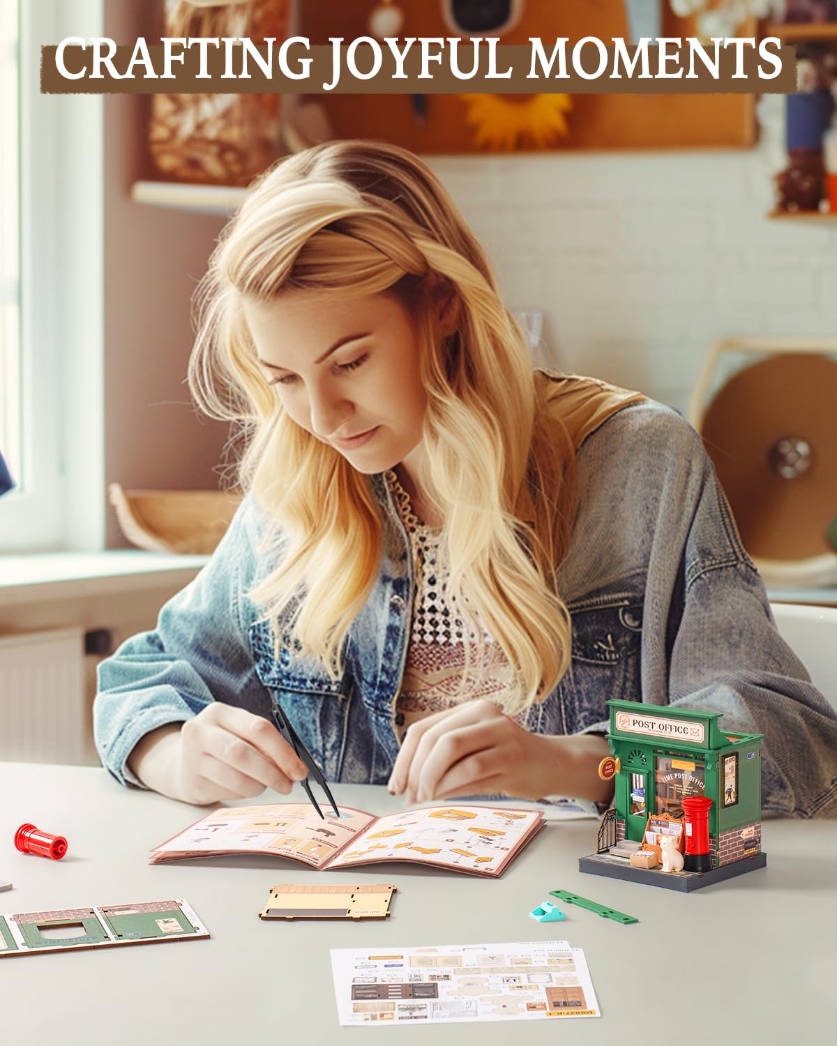 Rolife Century Post Office Miniature Kit – Detailed DIY Dollhouse by Rolife