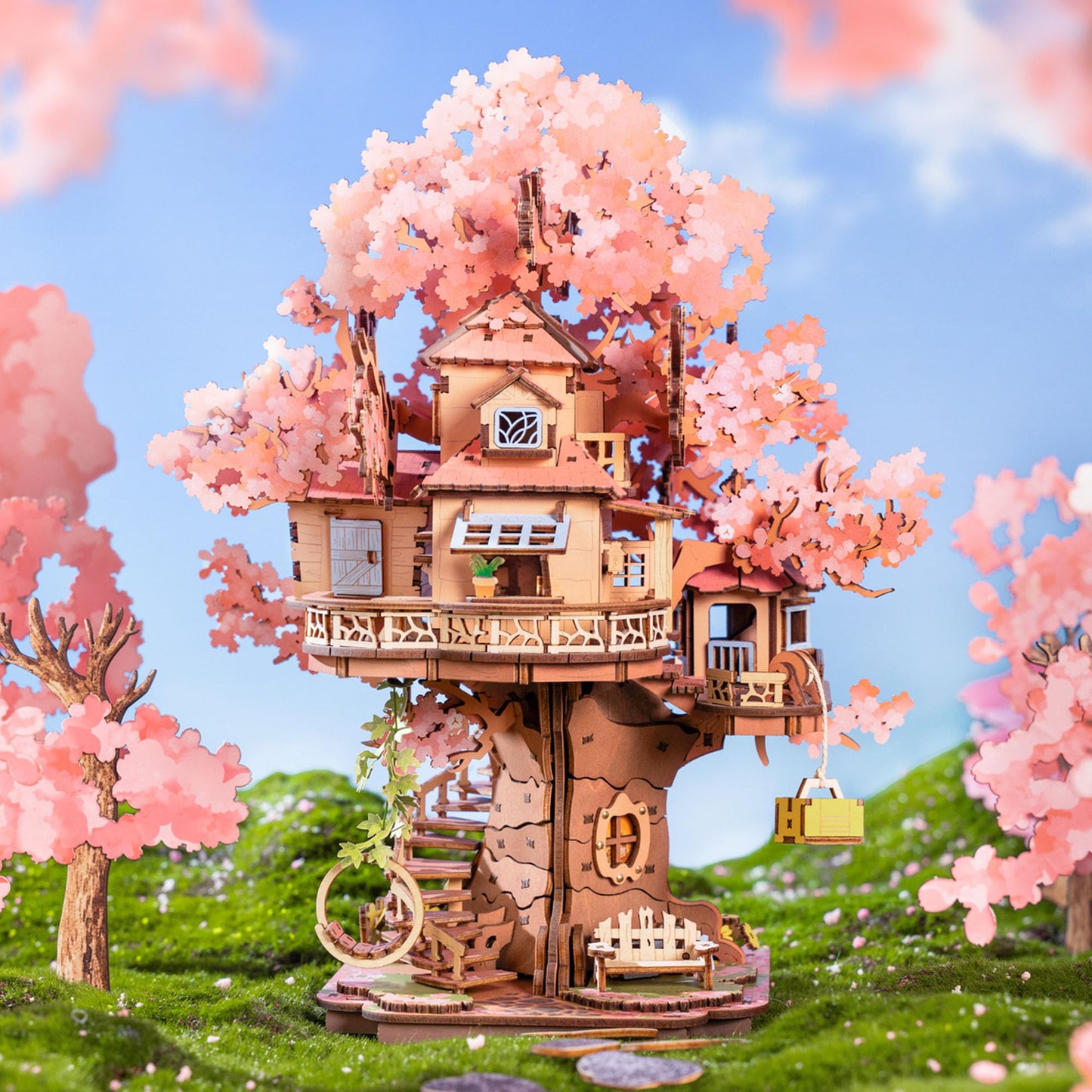 Rolife Cherry Blossom Bonsai Tree 3D Puzzle – 535 Pieces for Adults | Home Decor & Gift