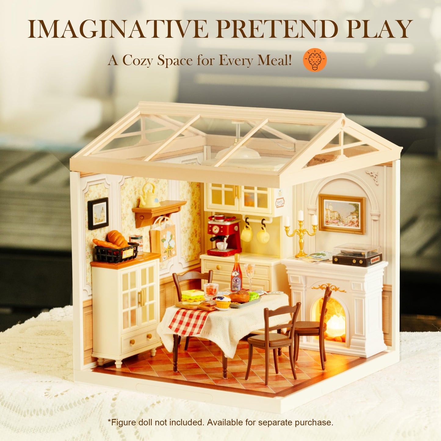 Rolife Super Creator DIY Miniature Dining Room Kit – Warm Dining Room for Adults & Teens
