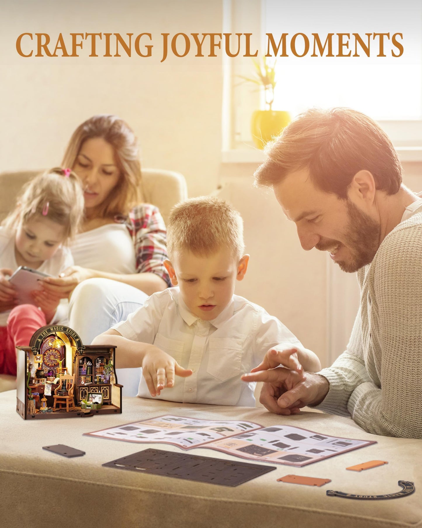 Rolife DIY Miniature House Kit — 267-Piece Dollhouse with LED Lights