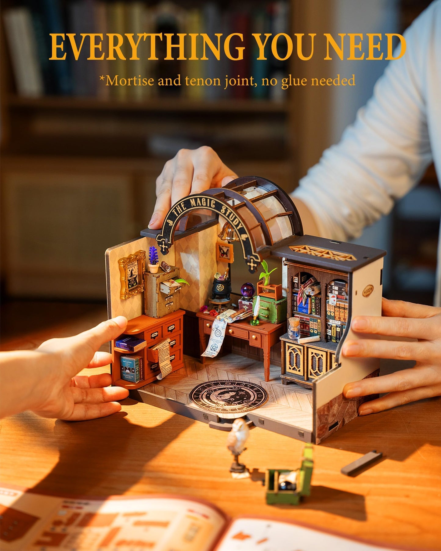 Rolife DIY Miniature House Kit — 267-Piece Dollhouse with LED Lights