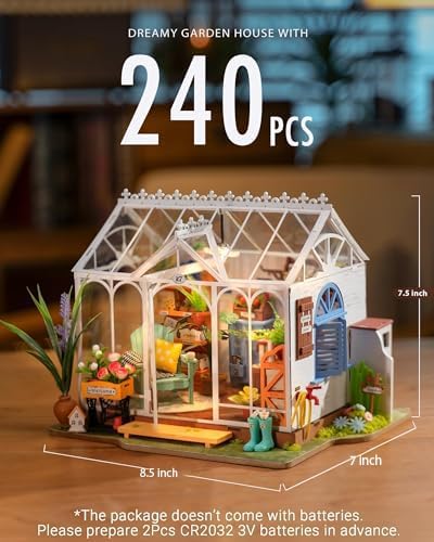 Rolife DIY Miniature Greenhouse Kit for Adults – Easy Build Dollhouse