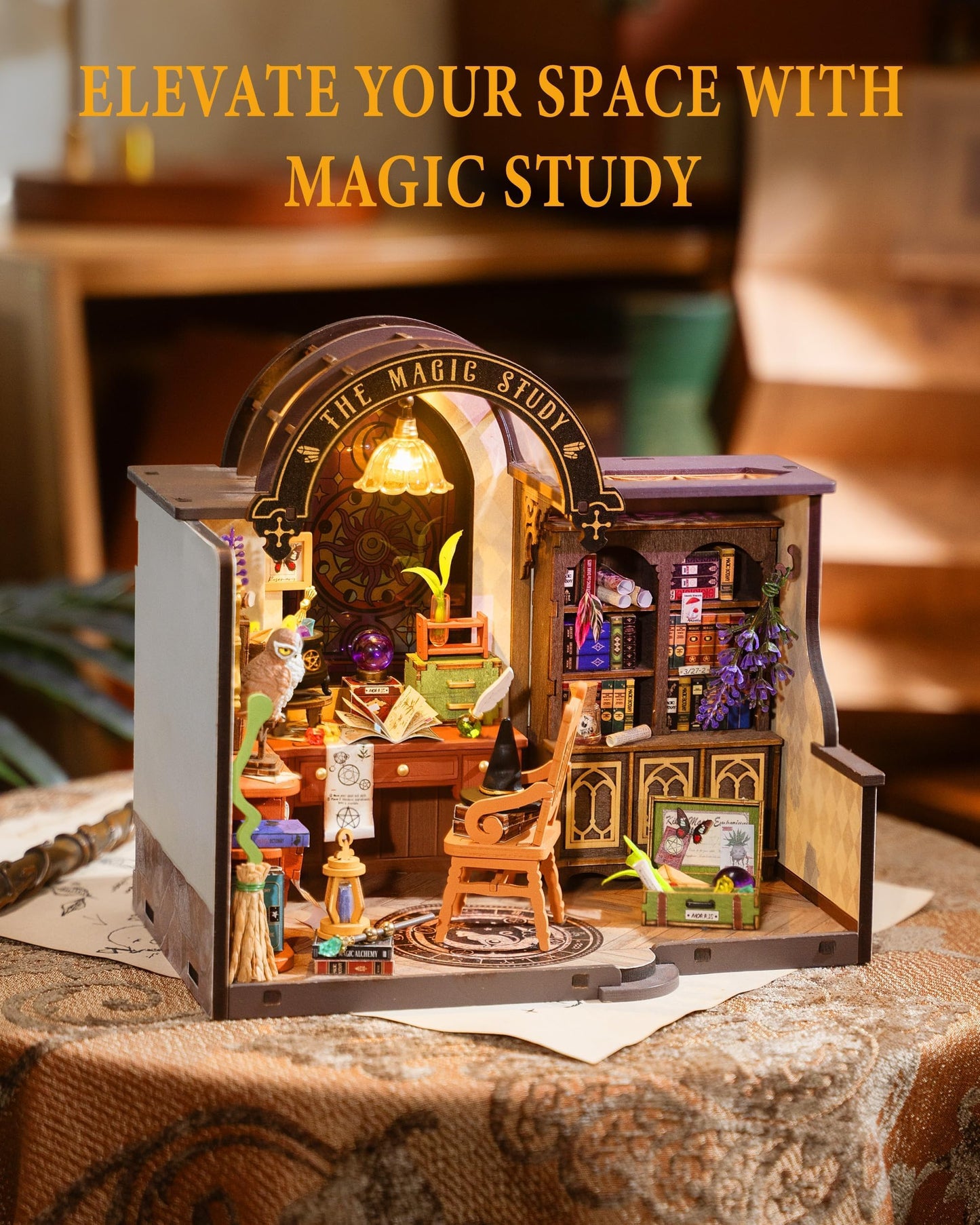 Rolife DIY Miniature House Kit — 267-Piece Dollhouse with LED Lights