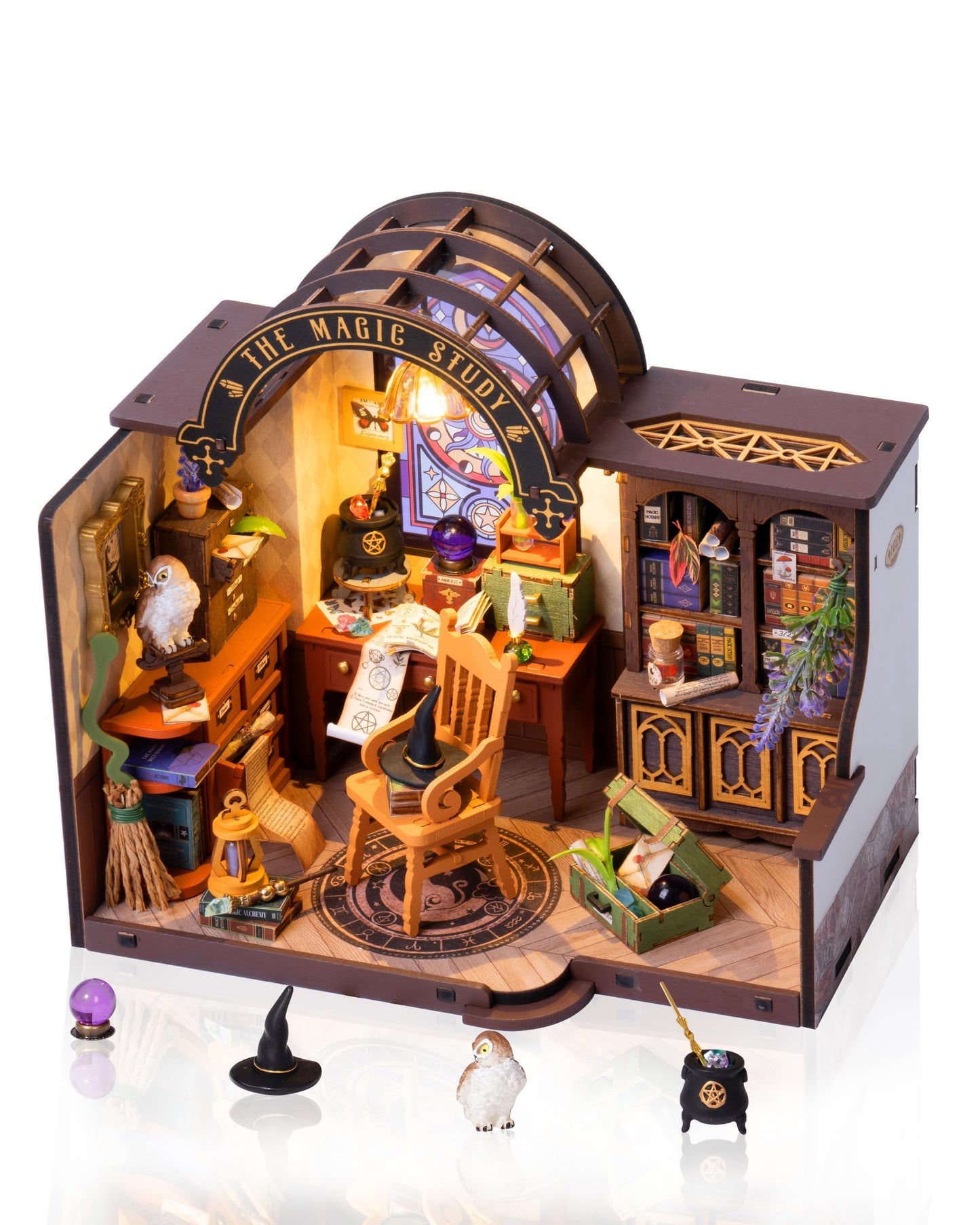 Rolife DIY Miniature House Kit — 267-Piece Dollhouse with LED Lights
