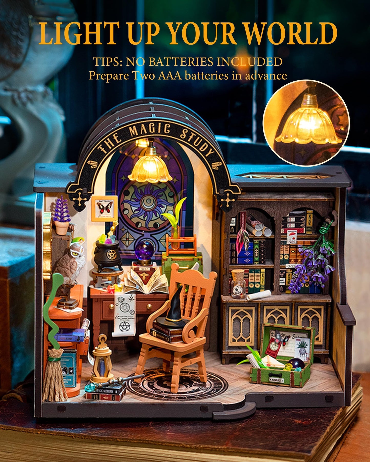 Rolife DIY Miniature House Kit — 267-Piece Dollhouse with LED Lights