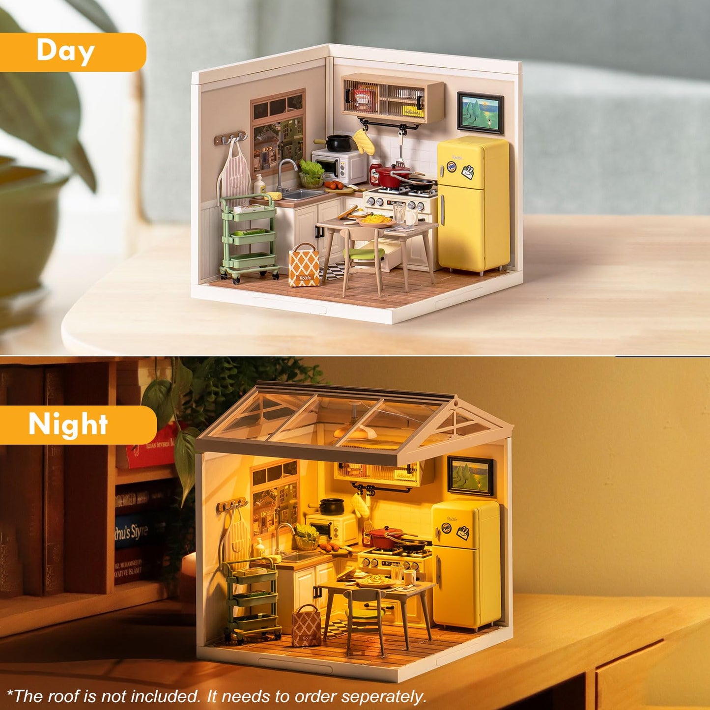 Rolife DIY Miniature Kitchen Build Set with LED | Interconnectable Diorama Kit