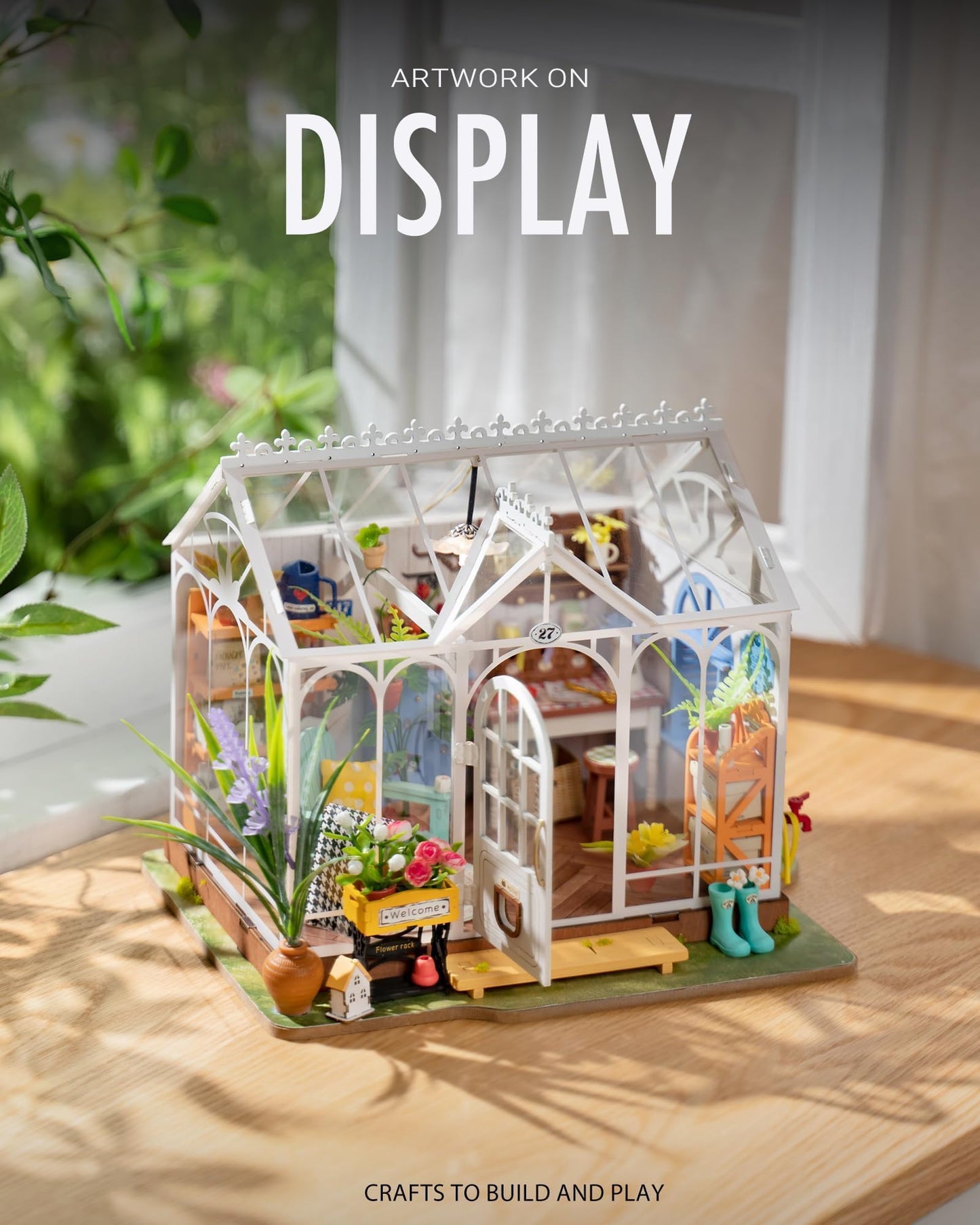 Rolife DIY Miniature Greenhouse Kit for Adults – Easy Build Dollhouse