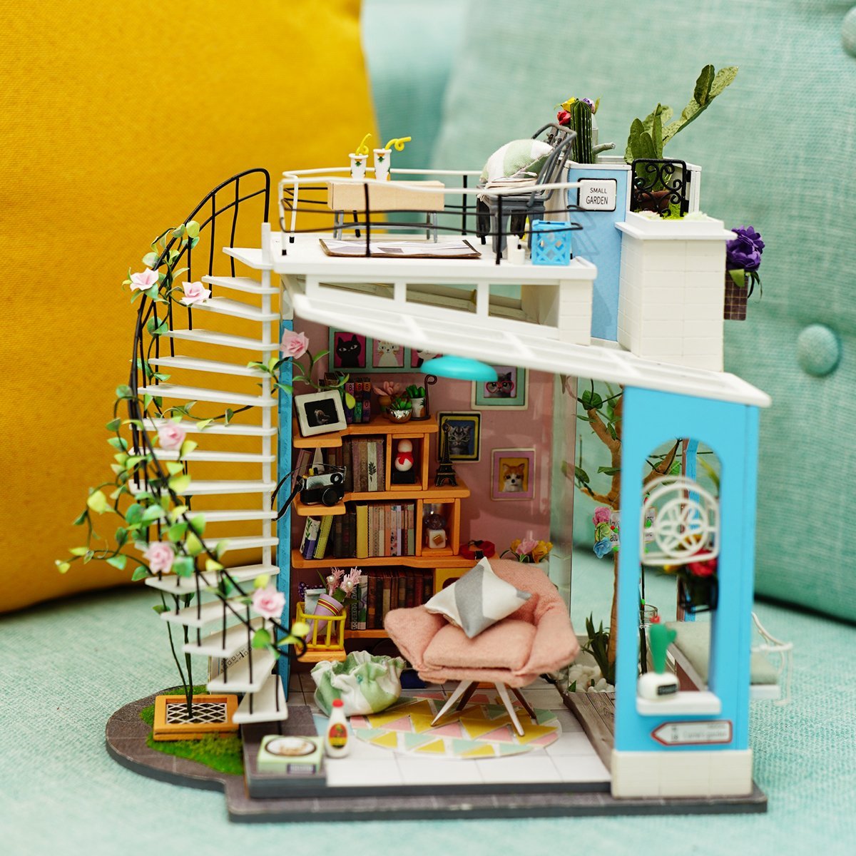 Rolife Dora's Loft DIY Miniature Dollhouse Kit – Duplex Loft Model Building Set