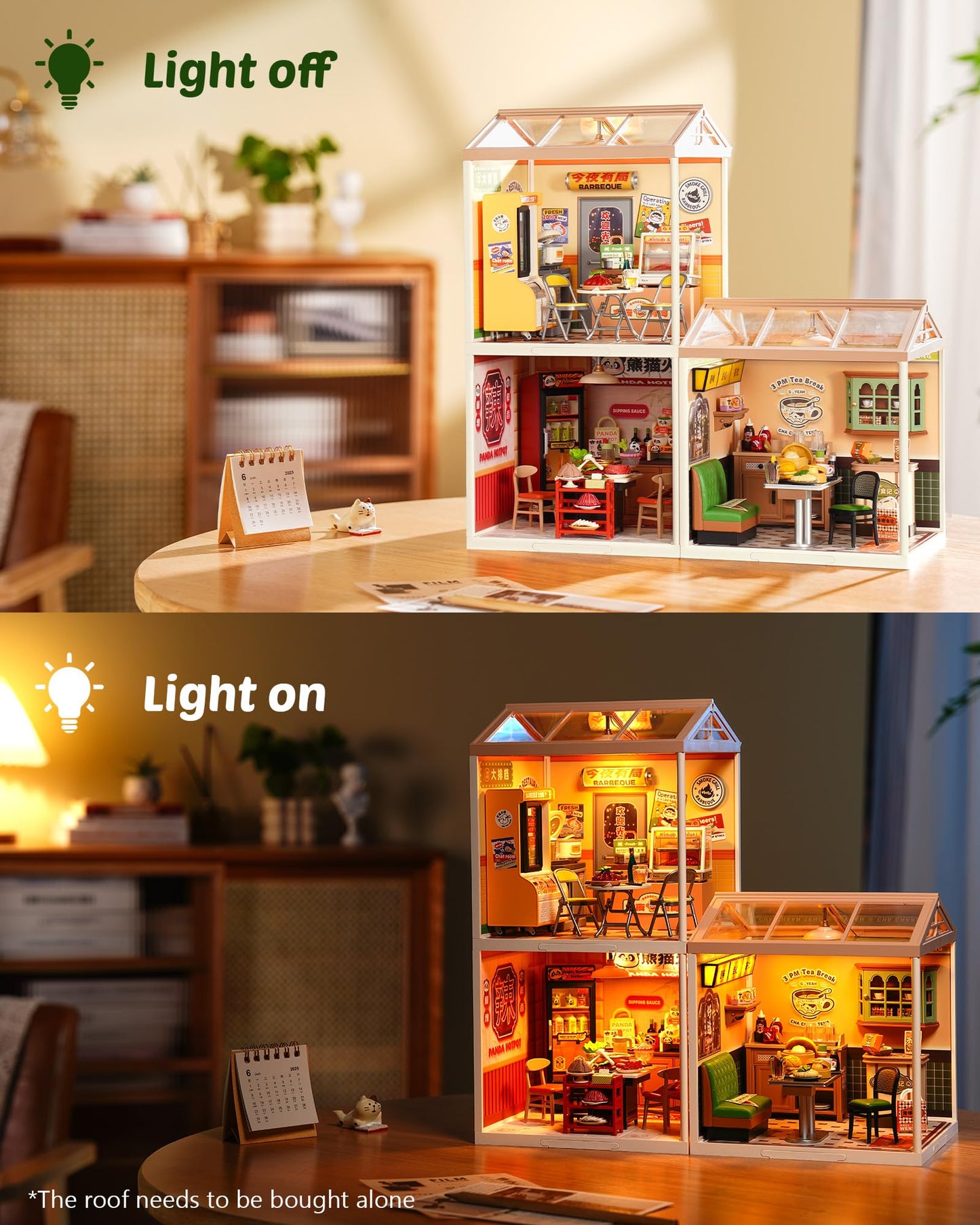 Rolife Super Creator Series: DIY Hong Kong Bites Cafe Dollhouse Kit for Mini Scenery & Collectibles