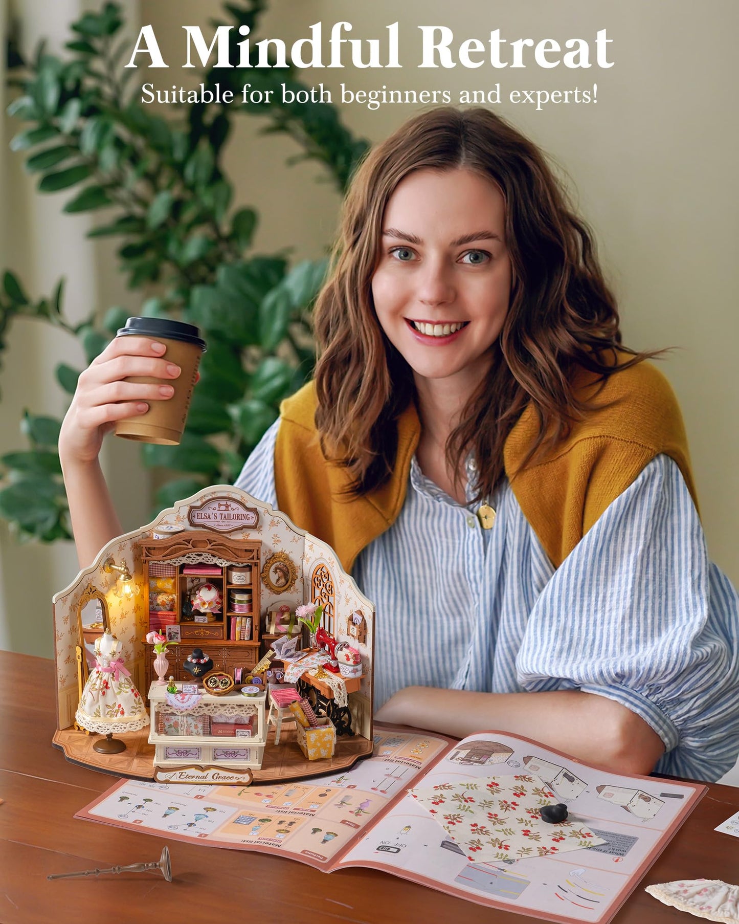 Rolife Elsa's Tailoring 1:18 Miniature House Kit | DIY Dollhouse Diorama by Rolife