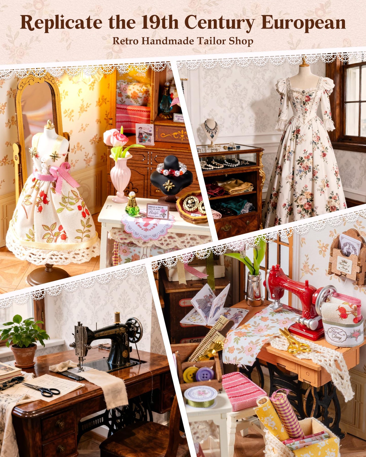 Rolife Elsa's Tailoring Miniature House Kit – DIY Dollhouse for Adults