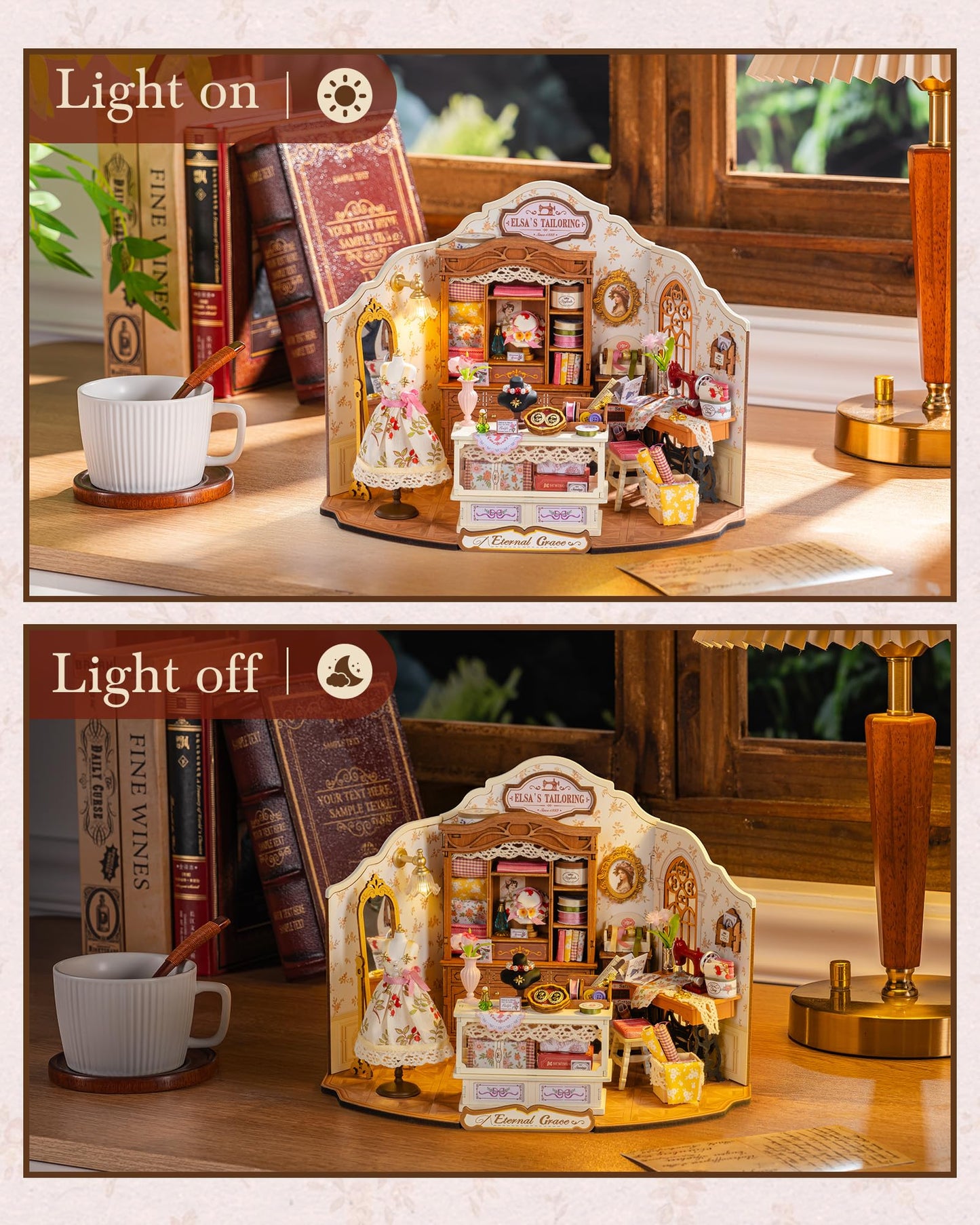 Rolife Elsa's Tailoring 1:18 Miniature House Kit | DIY Dollhouse Diorama by Rolife