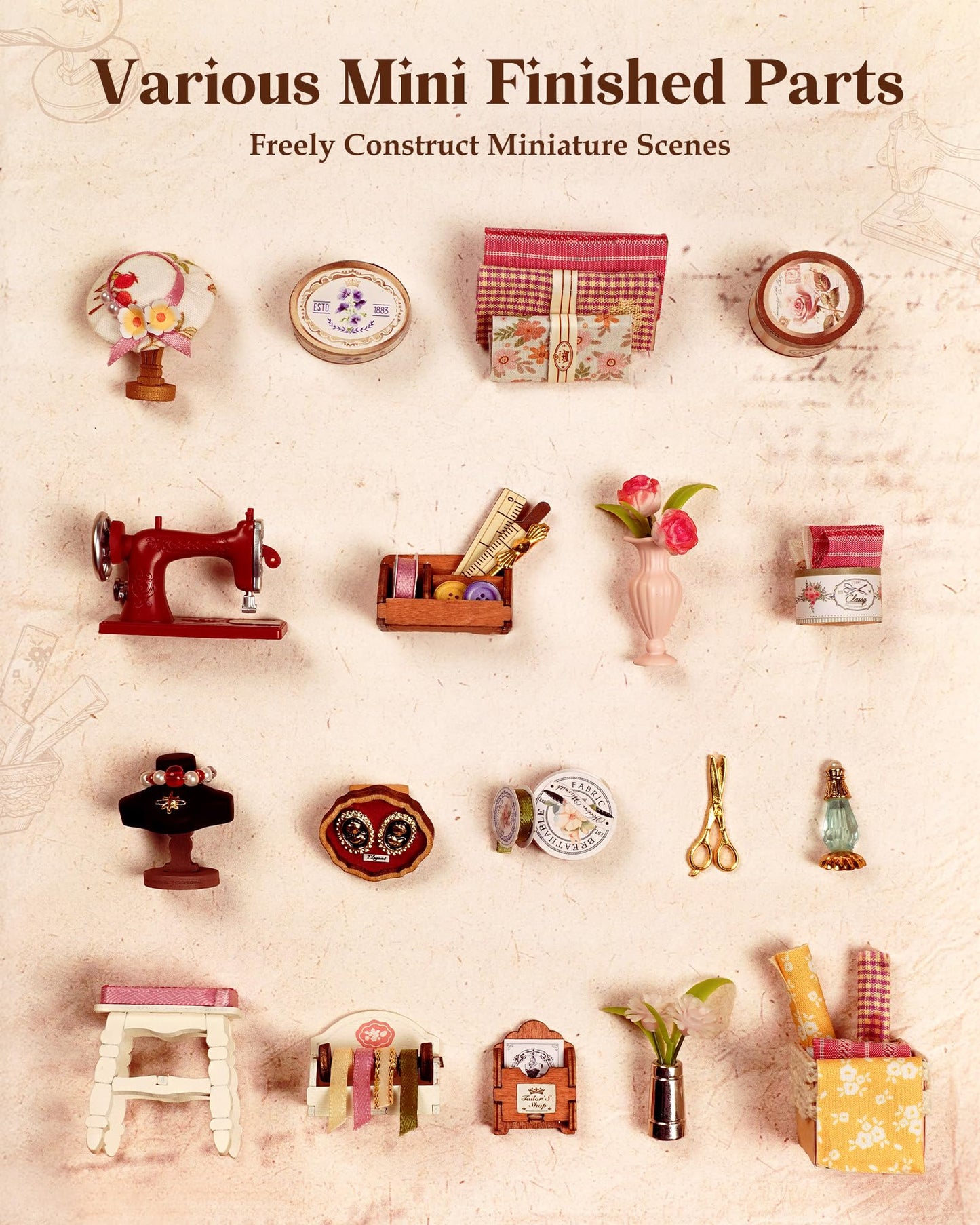 Rolife Elsa's Tailoring Miniature House Kit – DIY Dollhouse for Adults